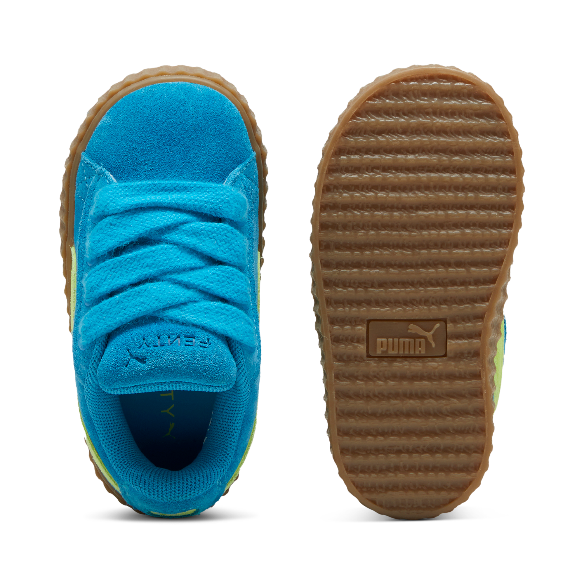 Puma creepers blue clearance and lime green