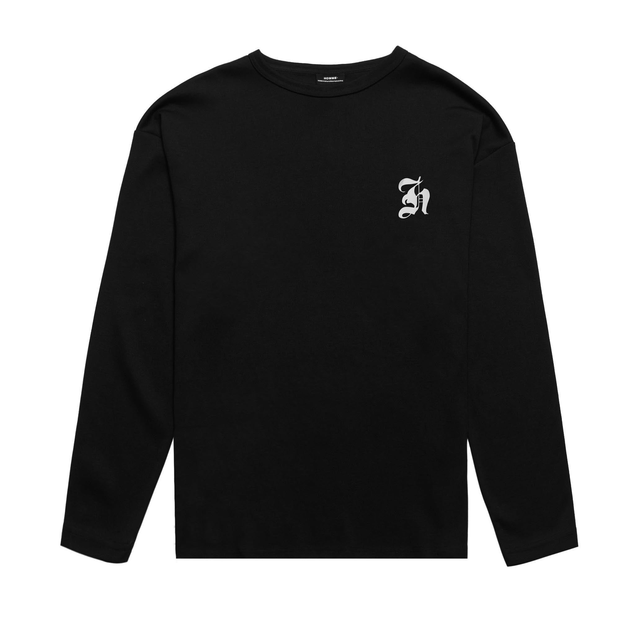 HOMME+ Old English Script L/S Tee Black