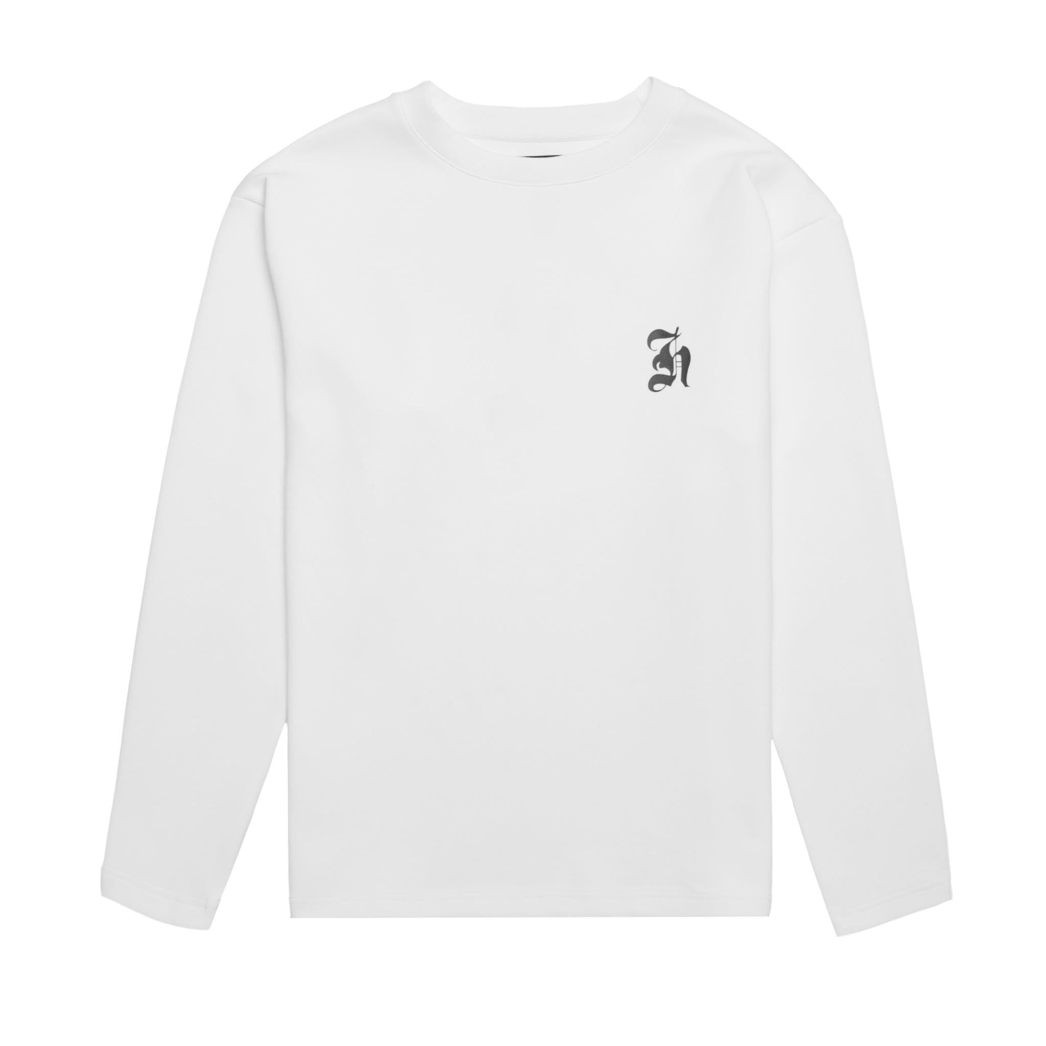 HOMME+ Old English Script L/S Tee White | SNEAKERBOX