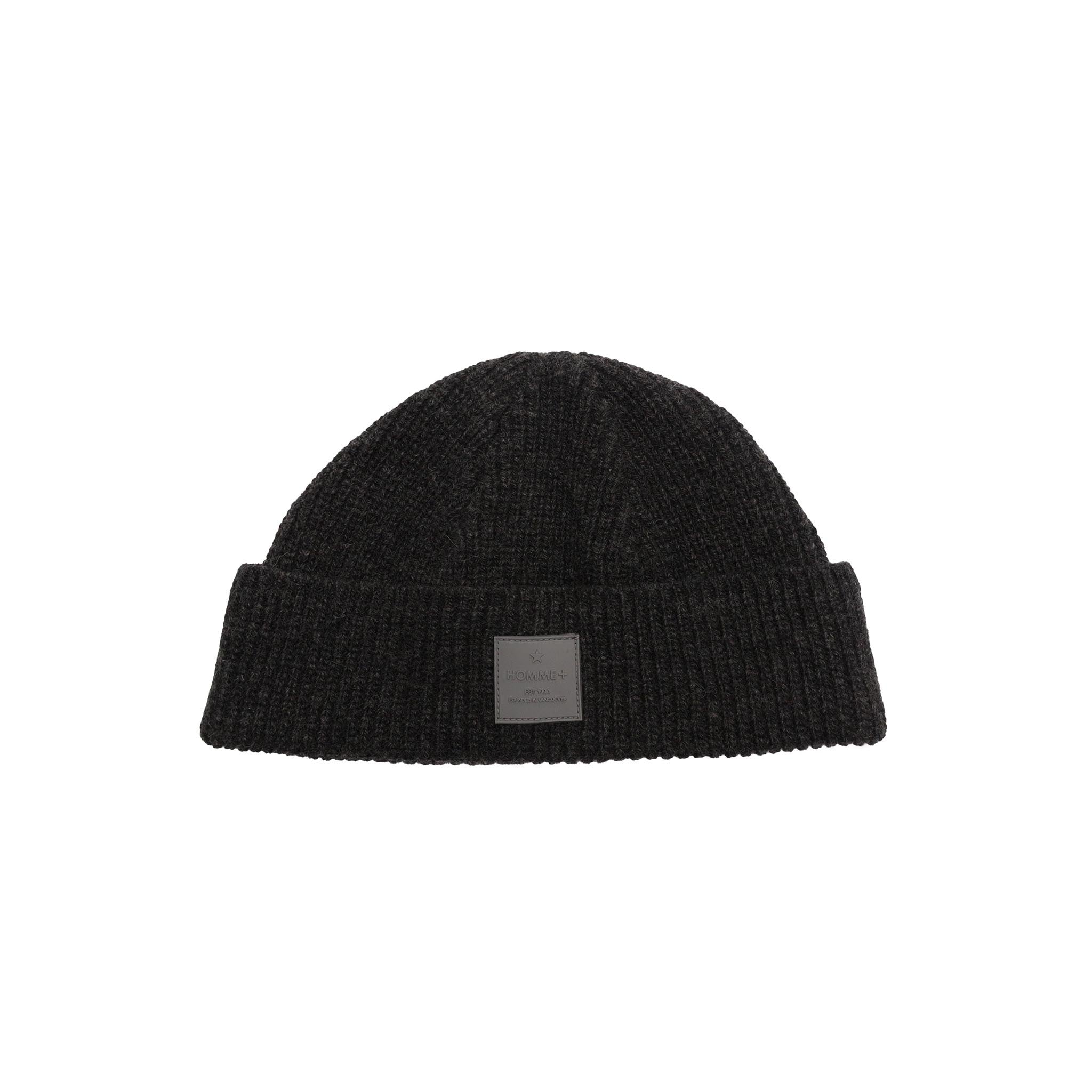 HOMME+ Patch Beanie Charcoal