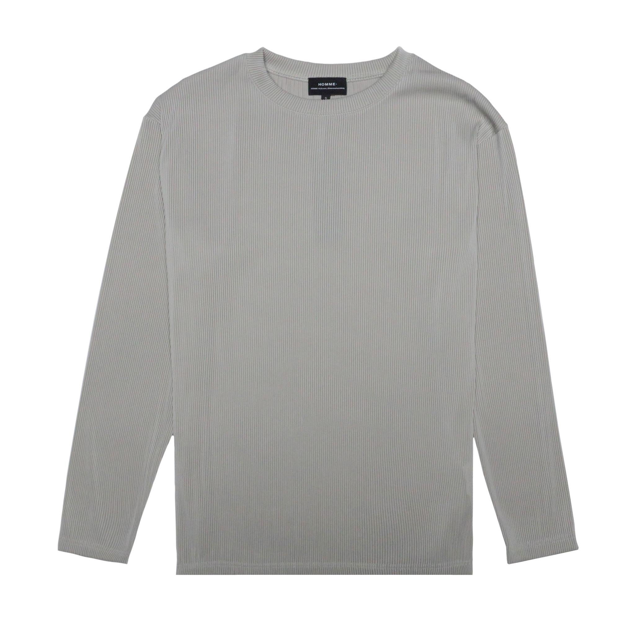 HOMME+ Pleating L/S Tee Light Taupe