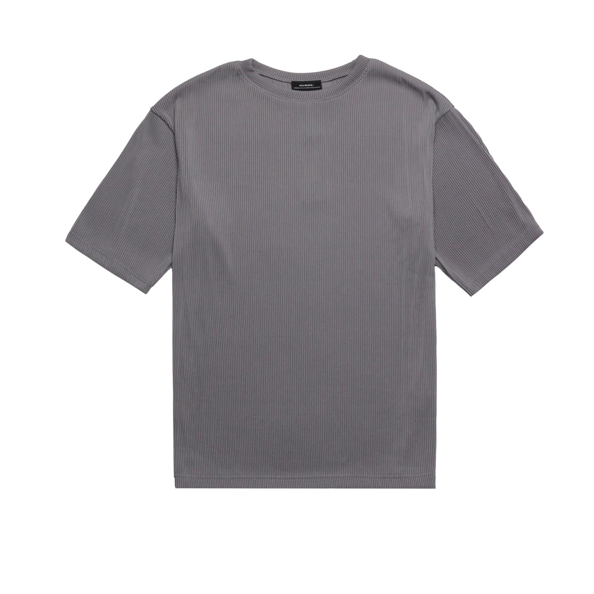 HOMME+ Pleating Tee Charcoal