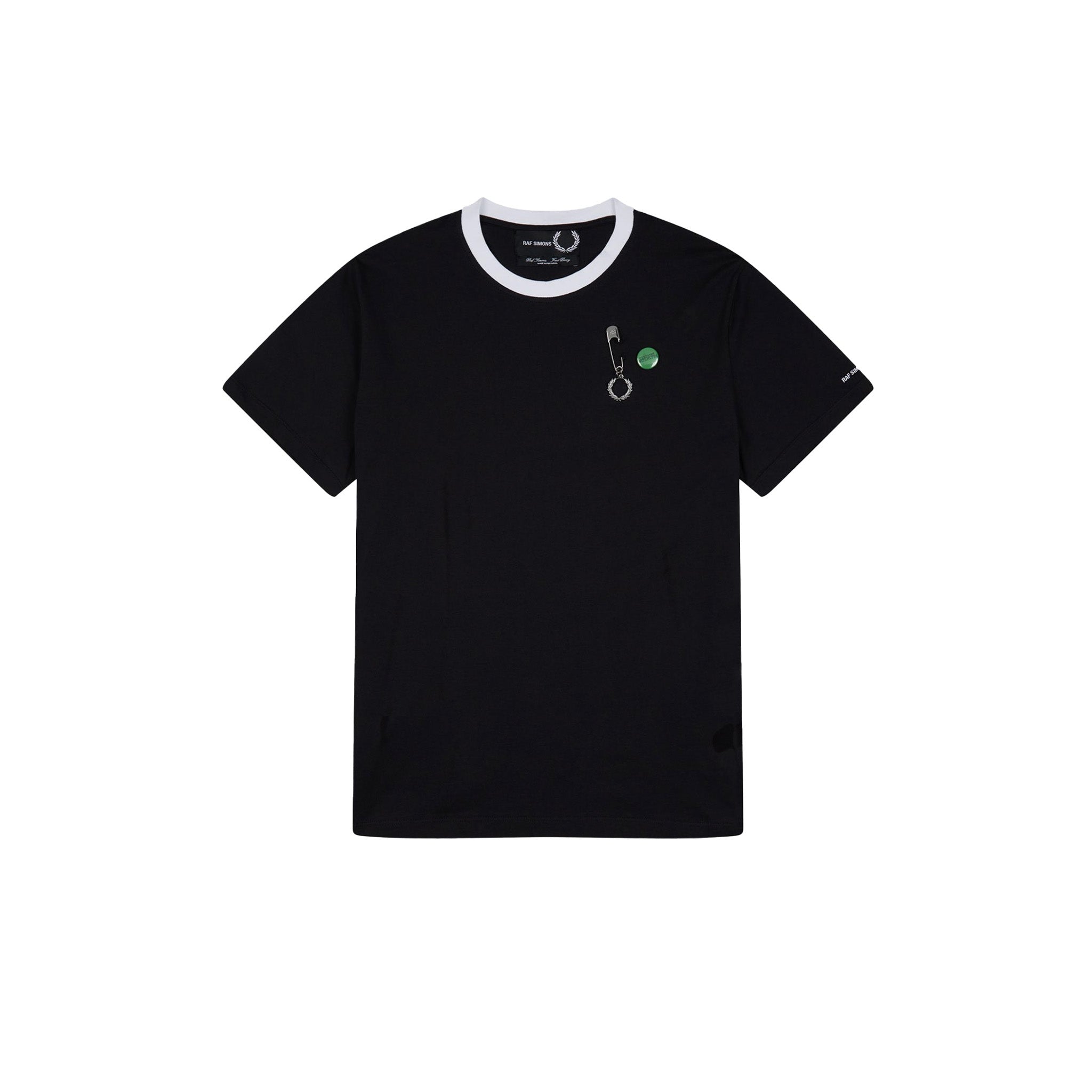 Fred Perry x Raf Simons Contrast Rib Slim Fit T-Shirt Black
