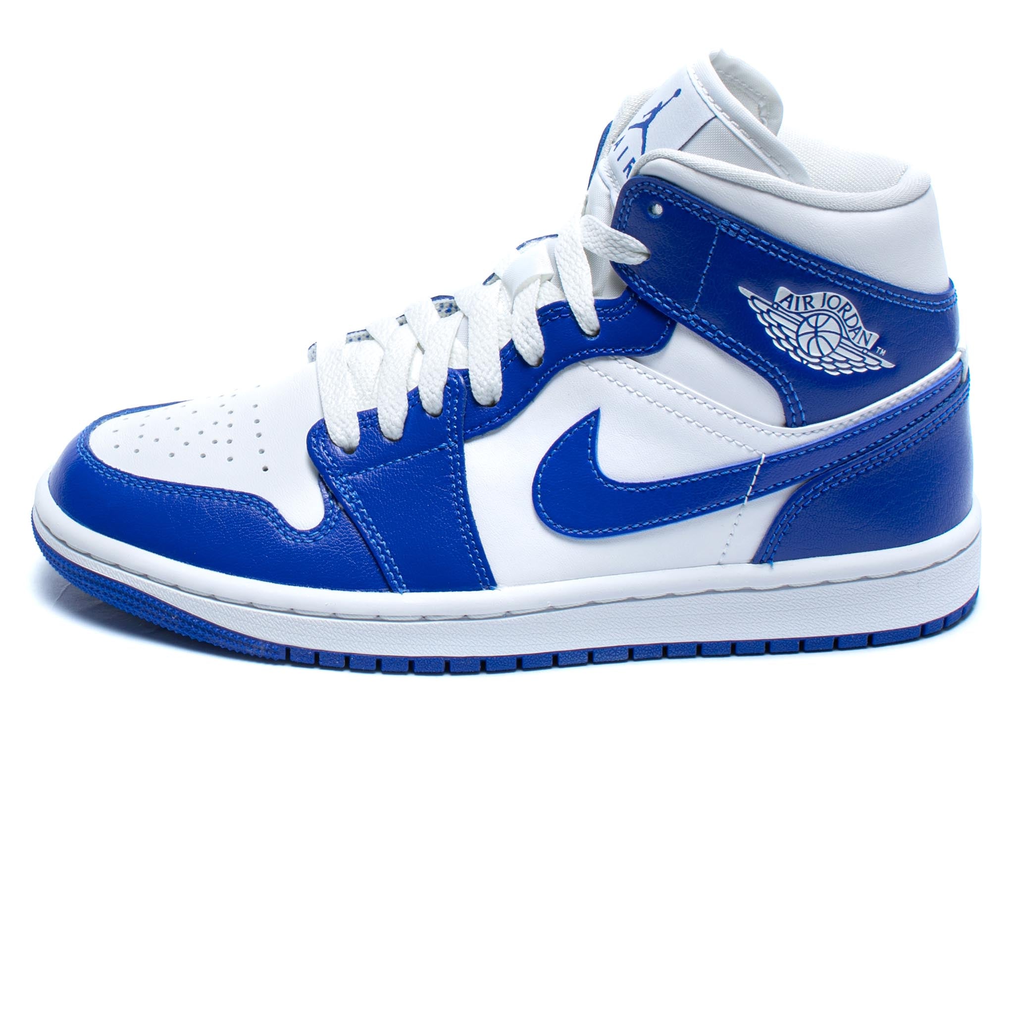 Jordan 1 mid white white hyper royal Clearance