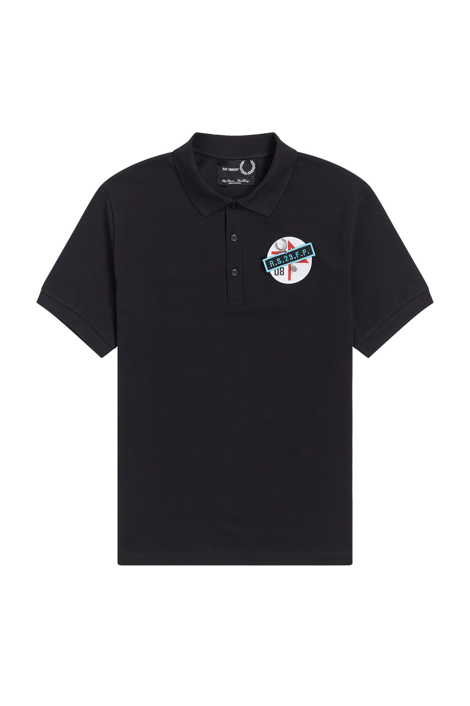 Fred Perry x Raf Simons Patched Polo Shirt Black