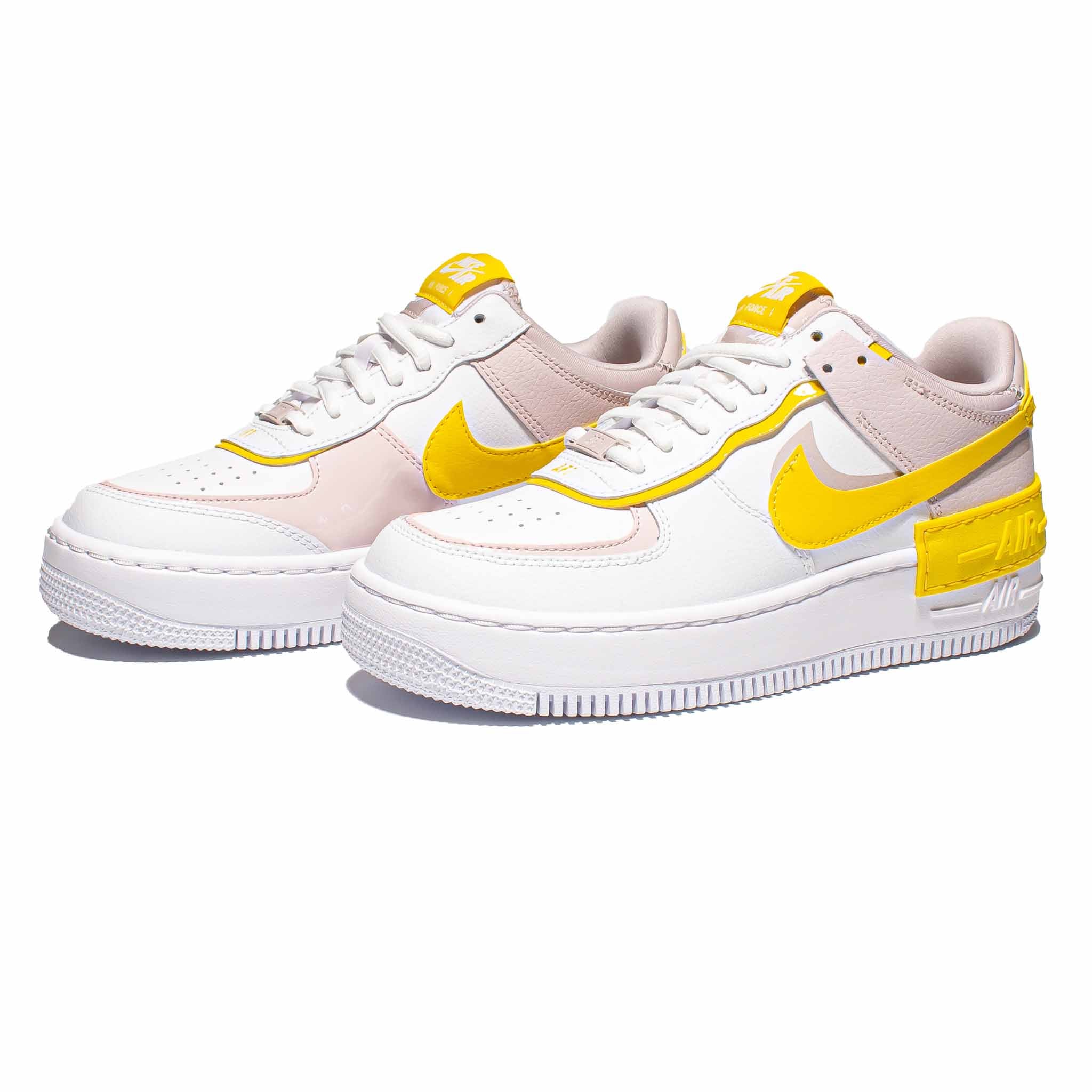 Nike Women's Air Force 1 Shadow White/Speed Yellow-Barely Rose - CJ1641-102