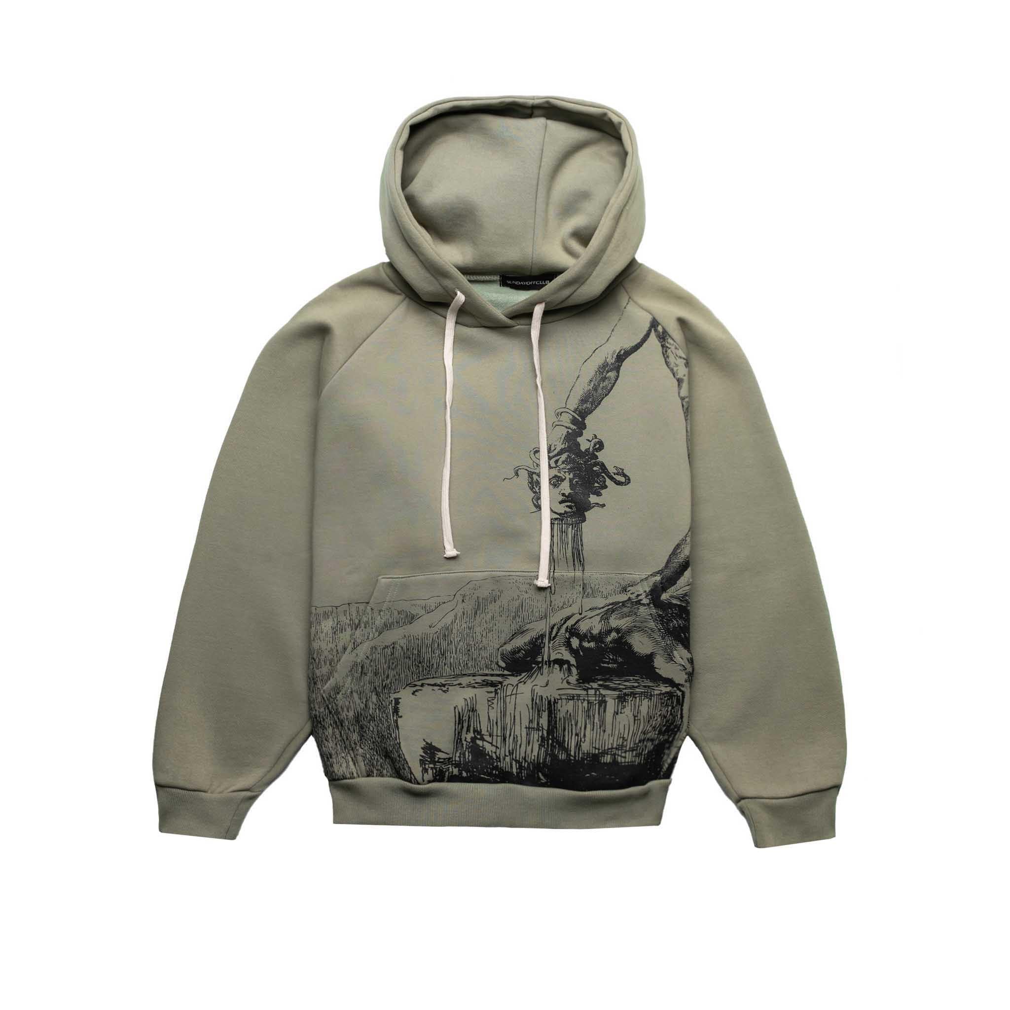 Sunday Off Club Killer Of Medusa Hoodie Khaki | SNEAKERBOX