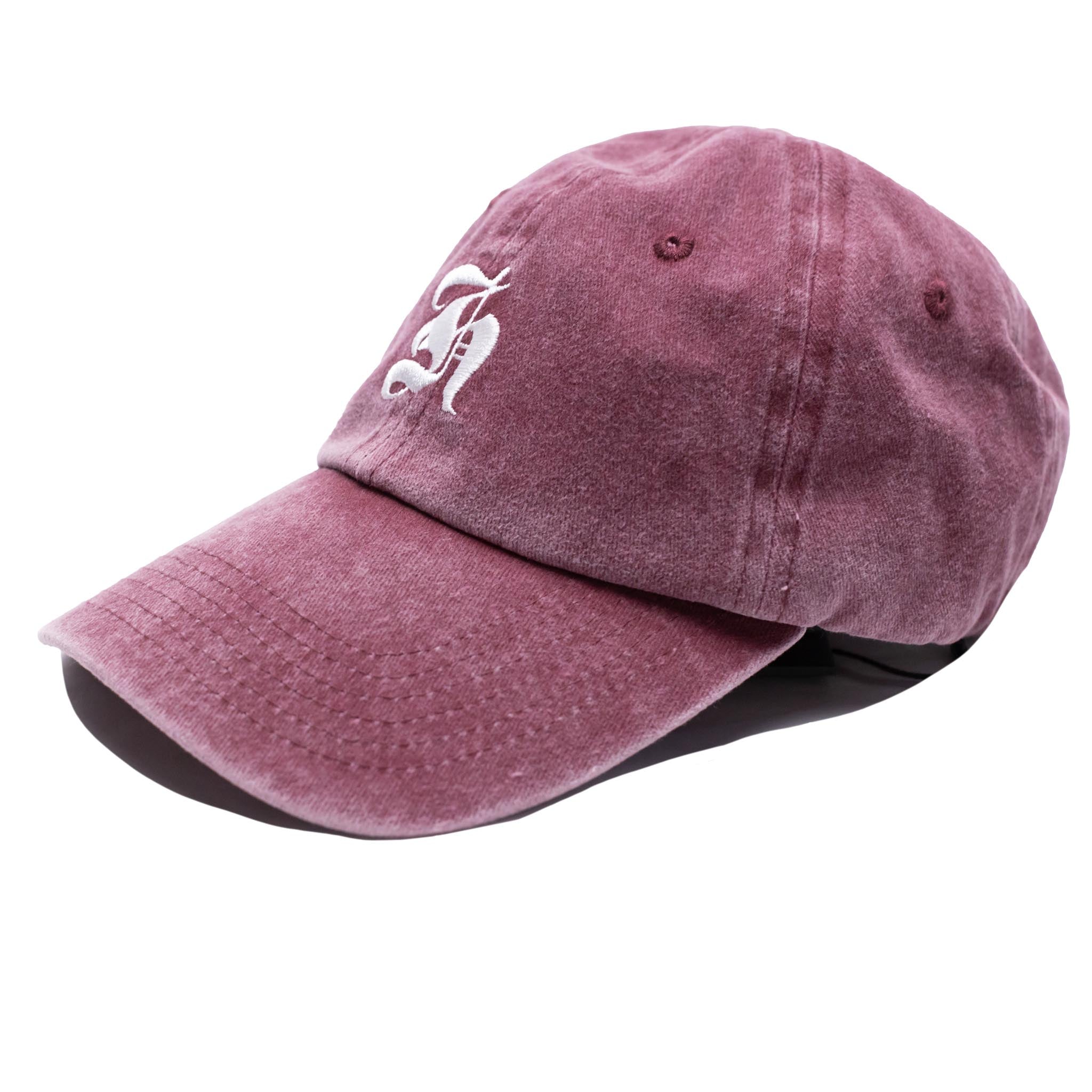 HOMME+ Old English Acid Wash Cap Red