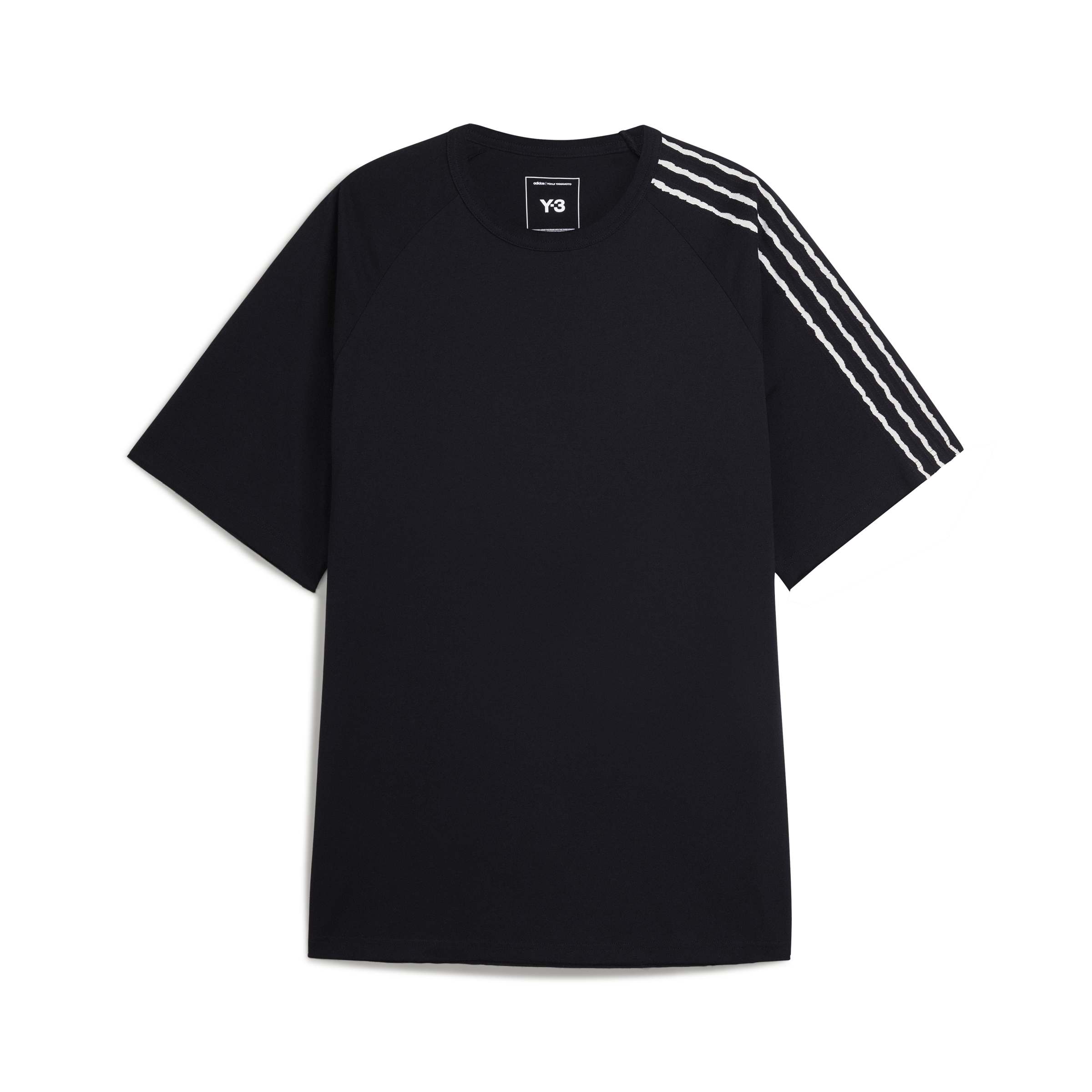ADIDAS Y-3 3 Stripes Short Sleeve Tee Black
