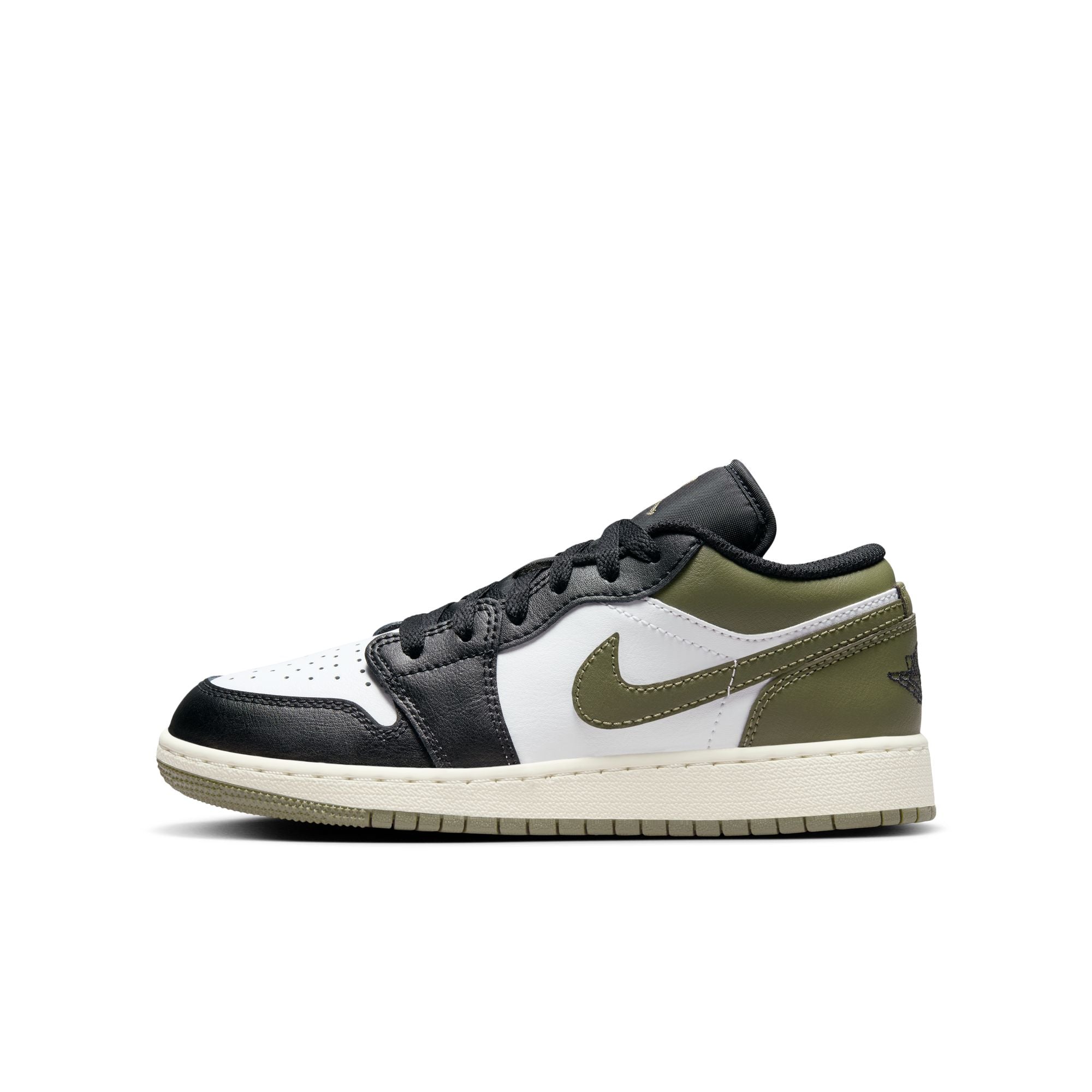 Air Jordan 1 Low (GS) 'Black Toe Medium Olive'