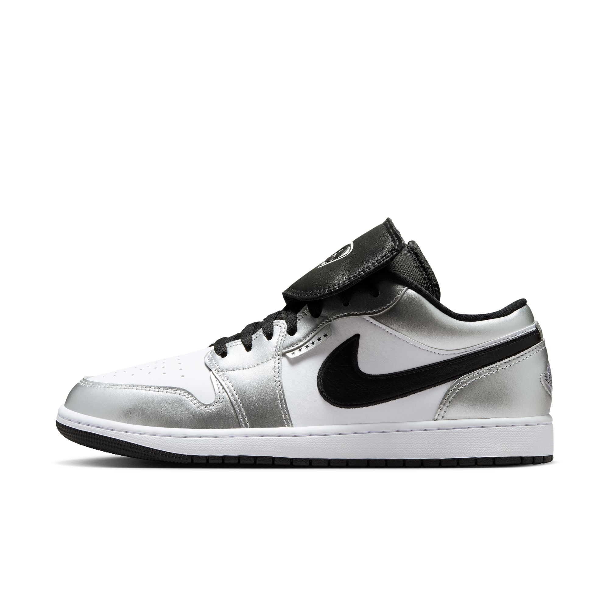 Air Jordan 1 Low SE Tiempo 'White/Black/Metallic Silver'