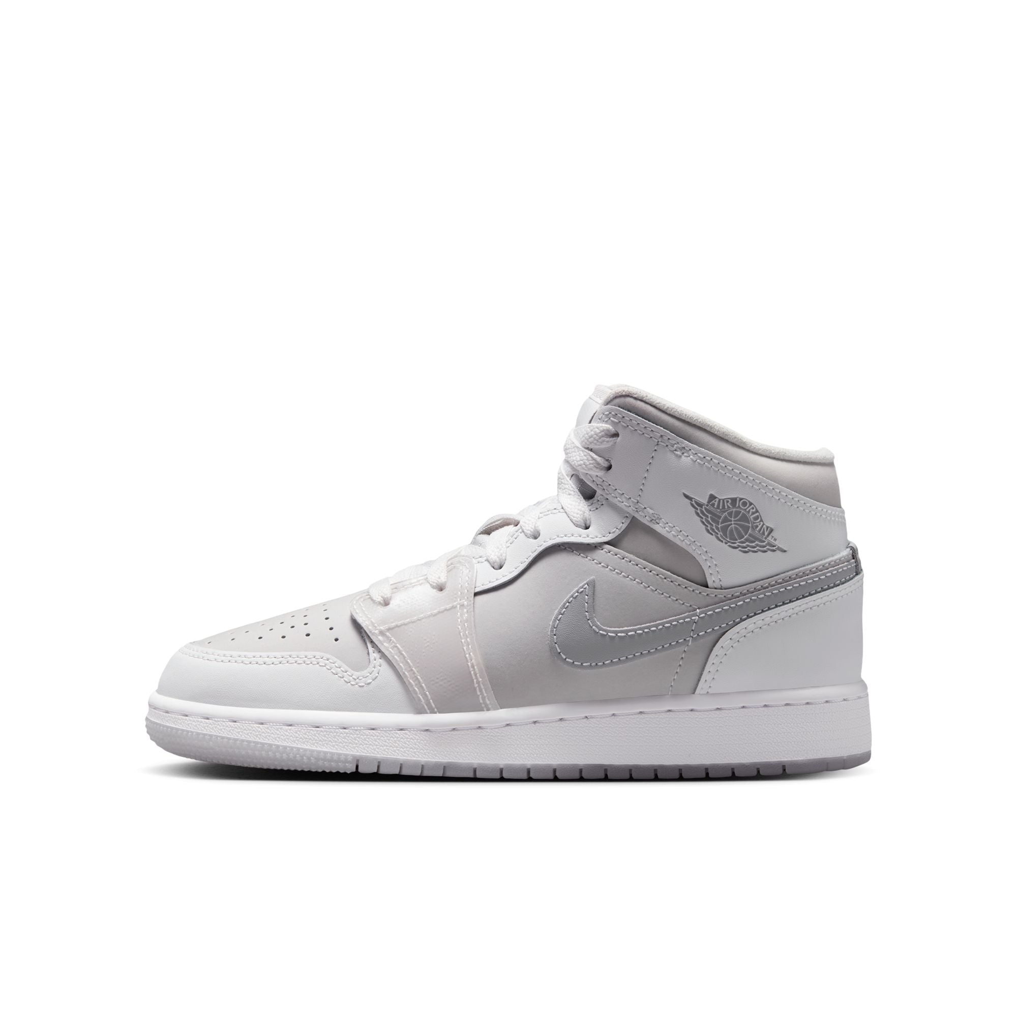 Air Jordan 1 Mid SE (GS) 'Summit White/Metallic Silver'