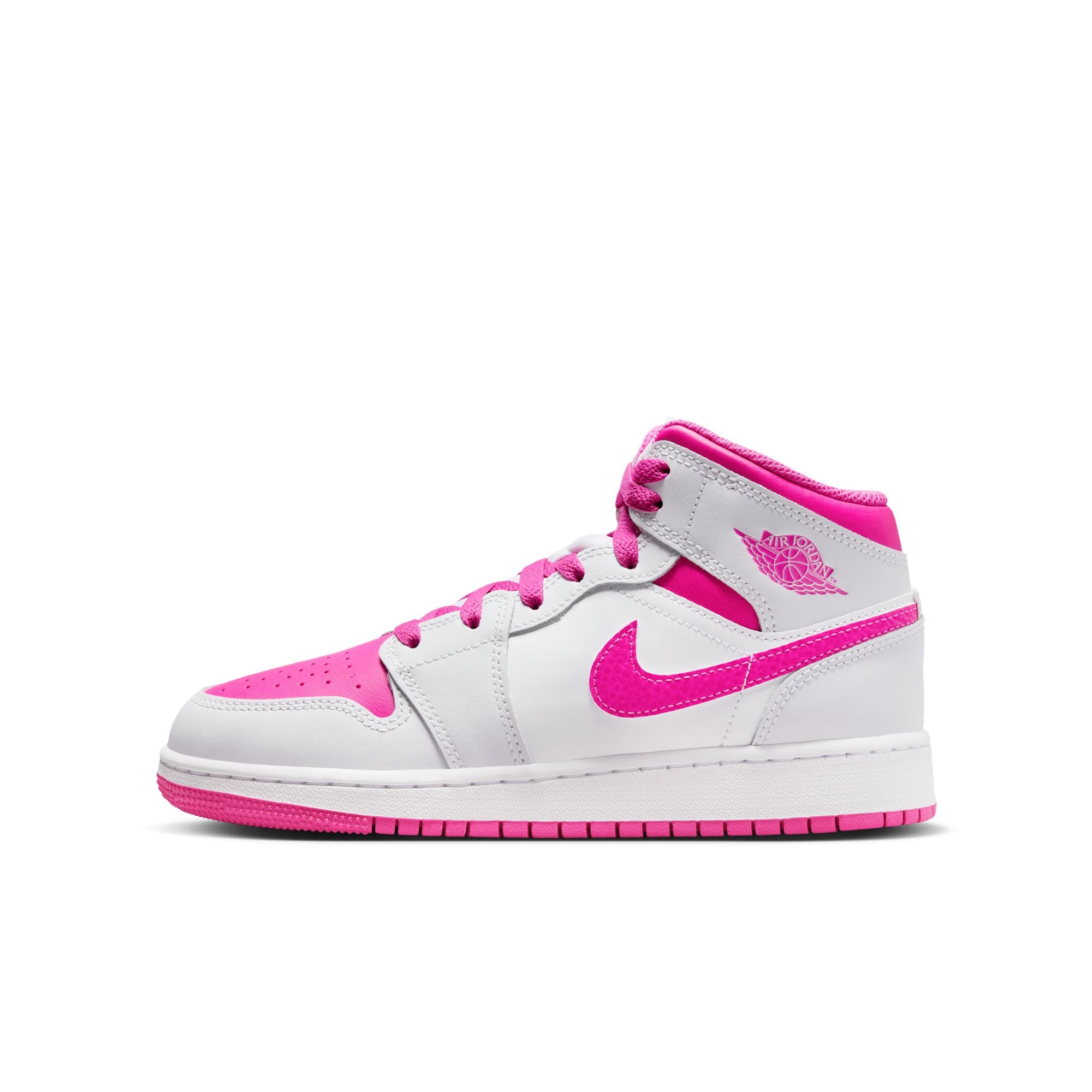 Air Jordan 1 Mid (GS) Iris Whisper/Fire Pink'