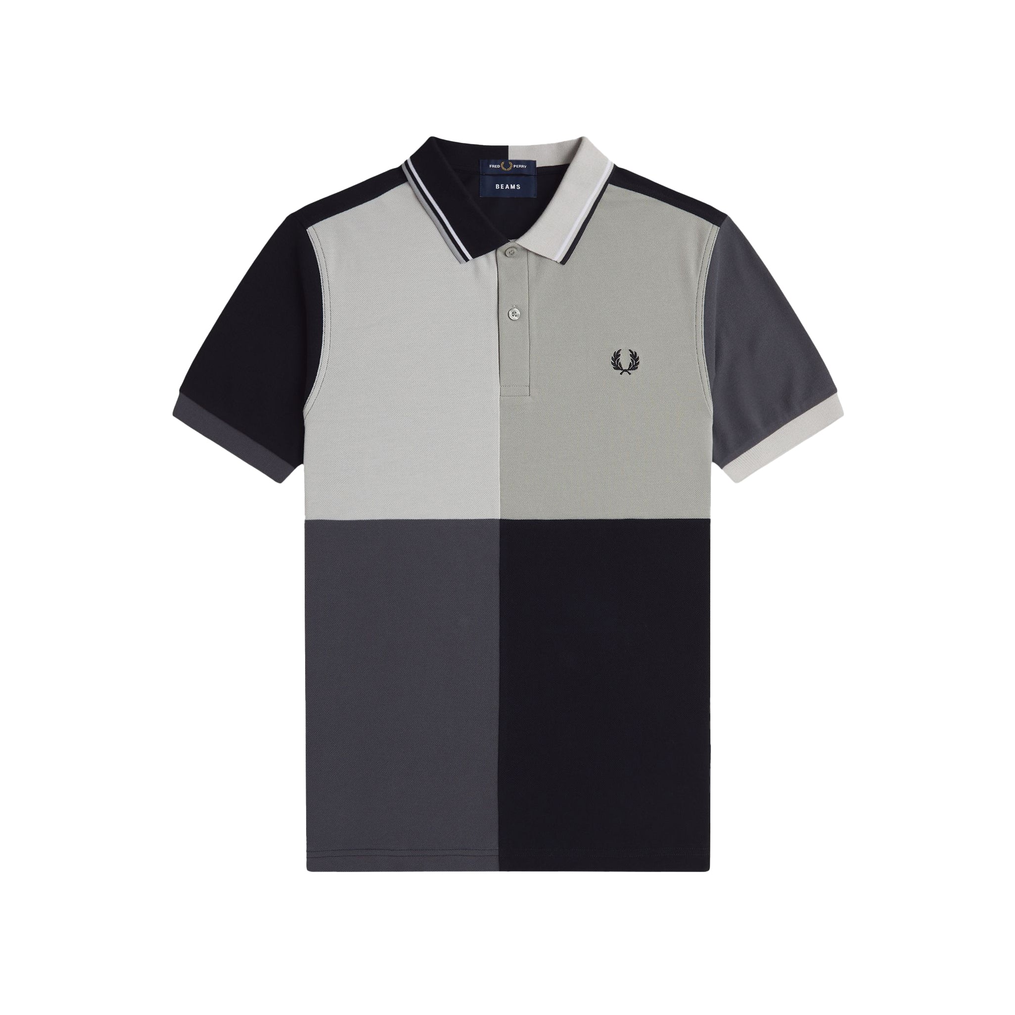 Fred Perry X BEAMS Grid Design Shirt Black SNEAKERBOX Fred perry x beams grid design shirt black sneakerbox