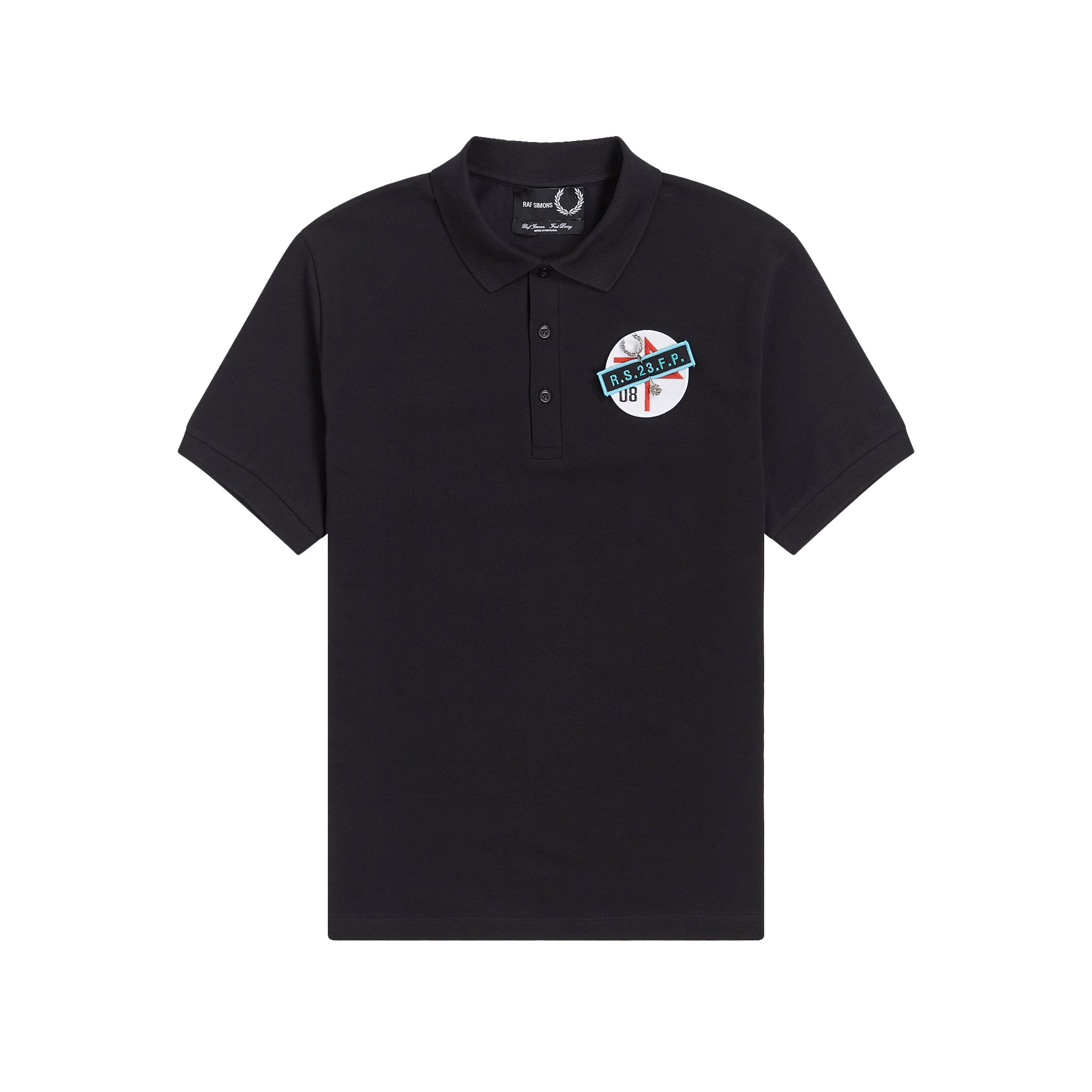 Fred Perry x Raf Simons Patched Polo Shirt Black