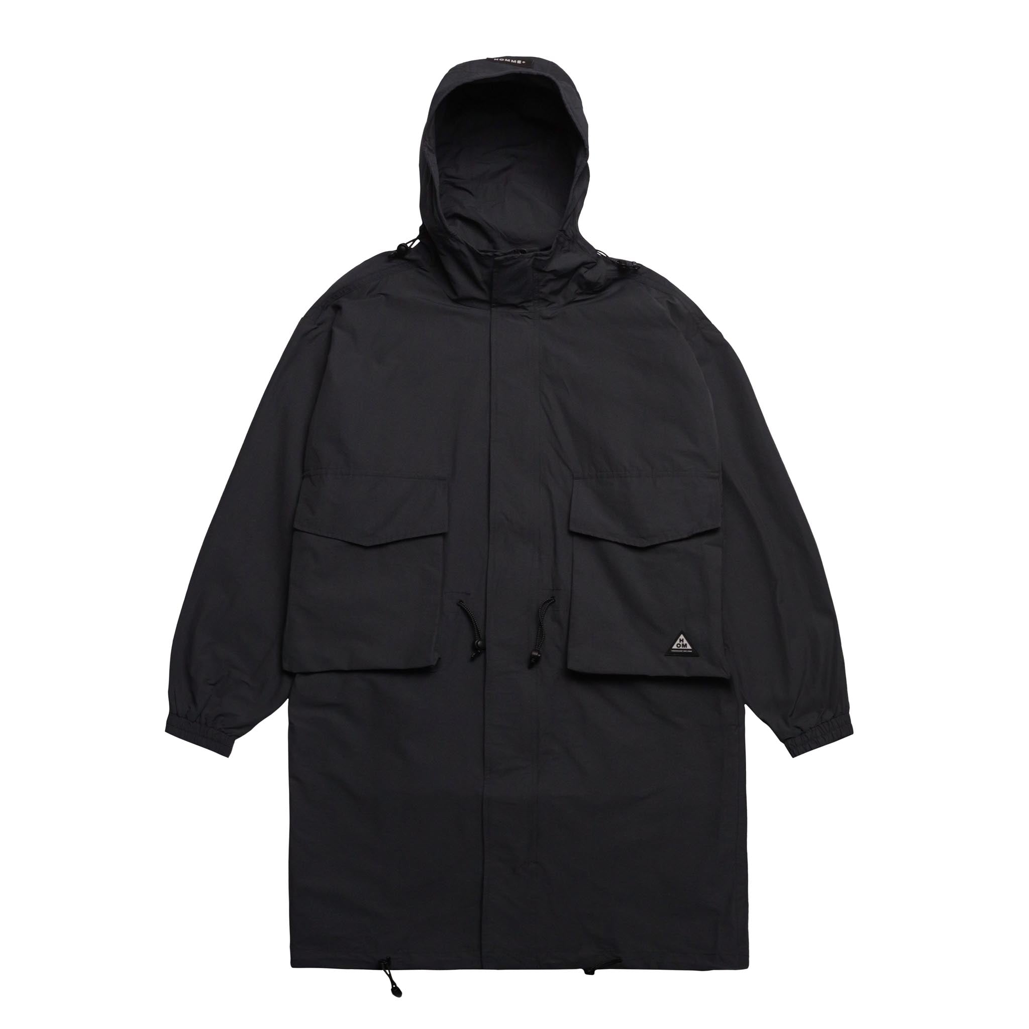 HOMME+ Cargo Pocket Trench Coat Charcoal