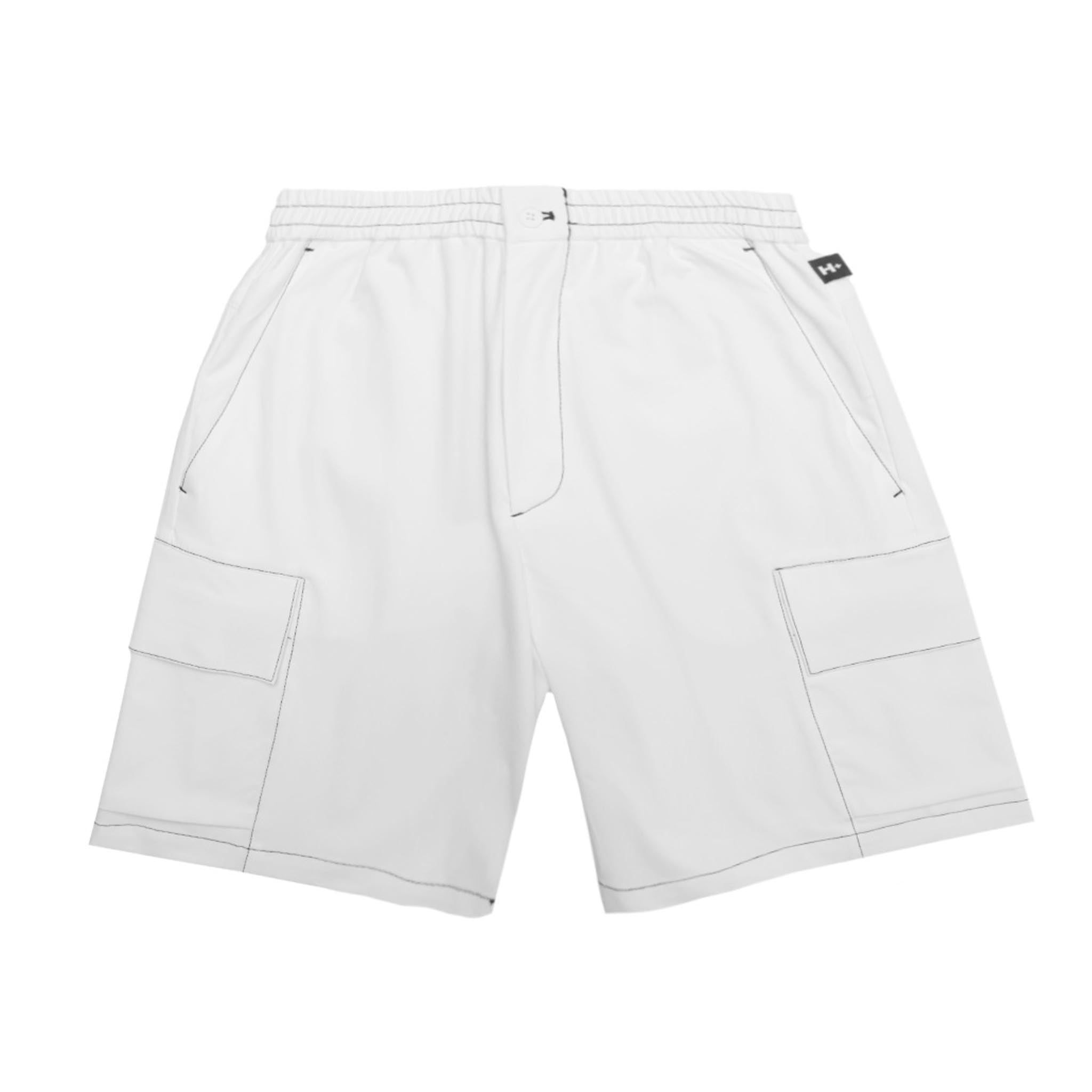 HOMME+ Contrast Stitch Cargo Shorts White
