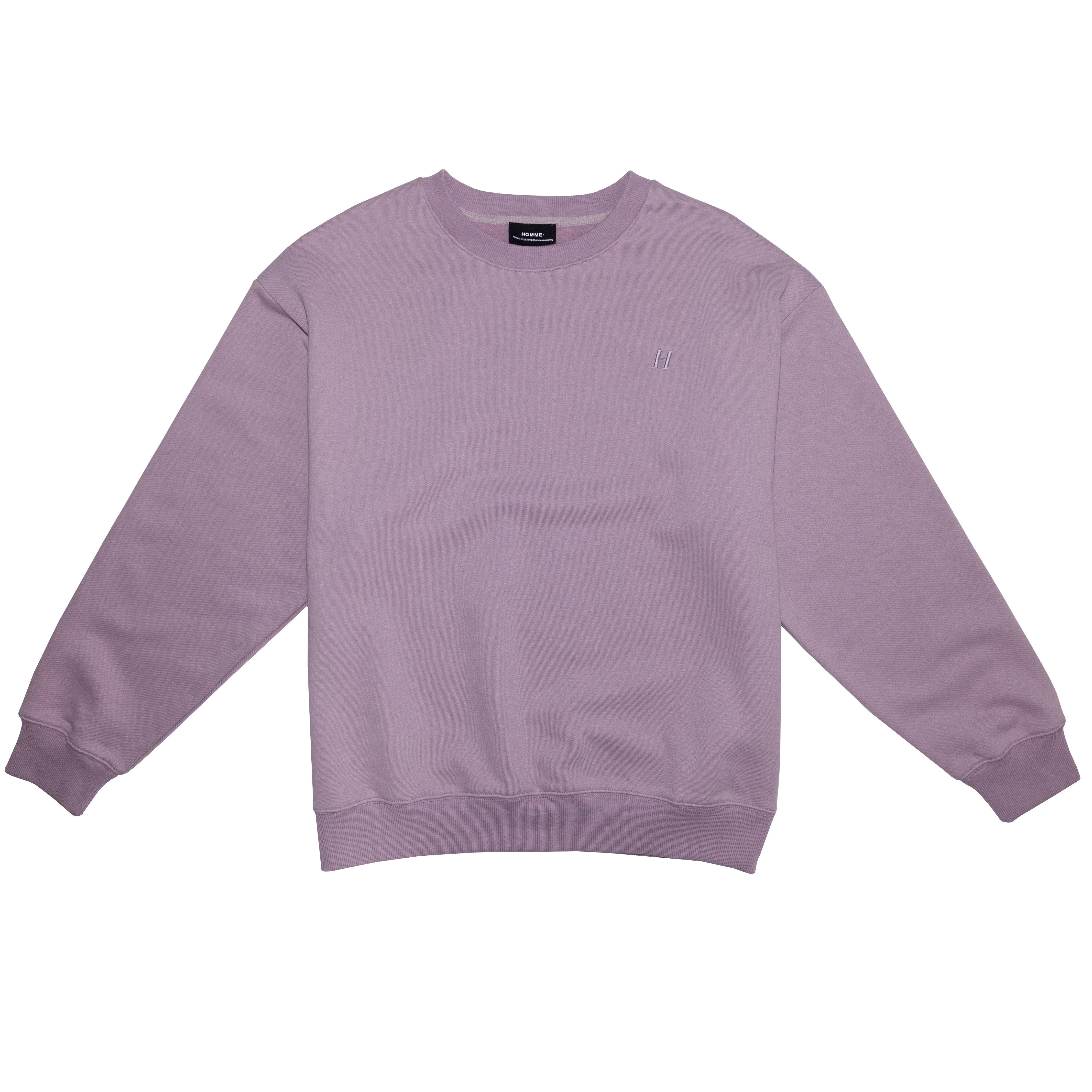 HOMME+ Embroidered "H' Crewneck Lilac