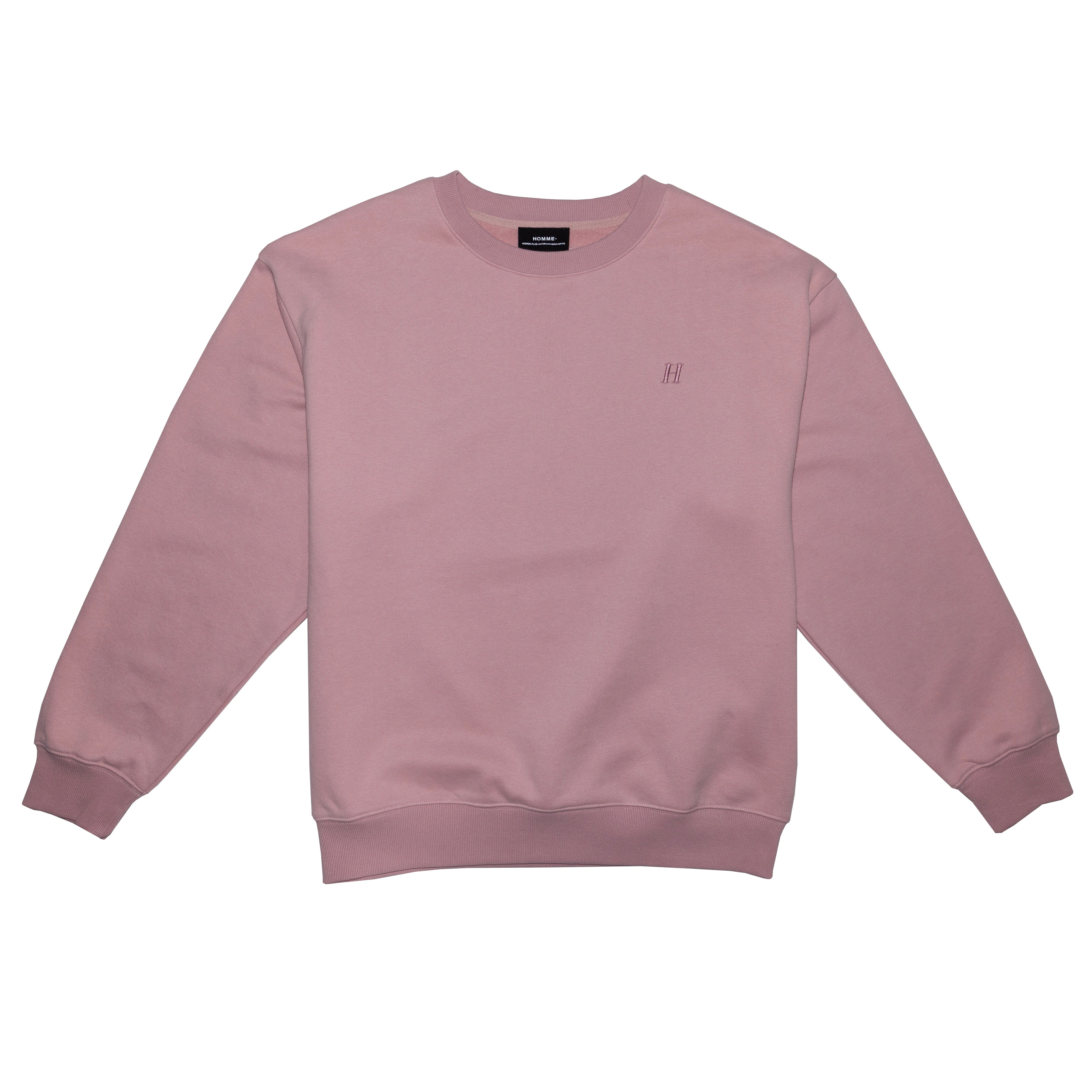 HOMME+ Embroidered "H' Crewneck Rose