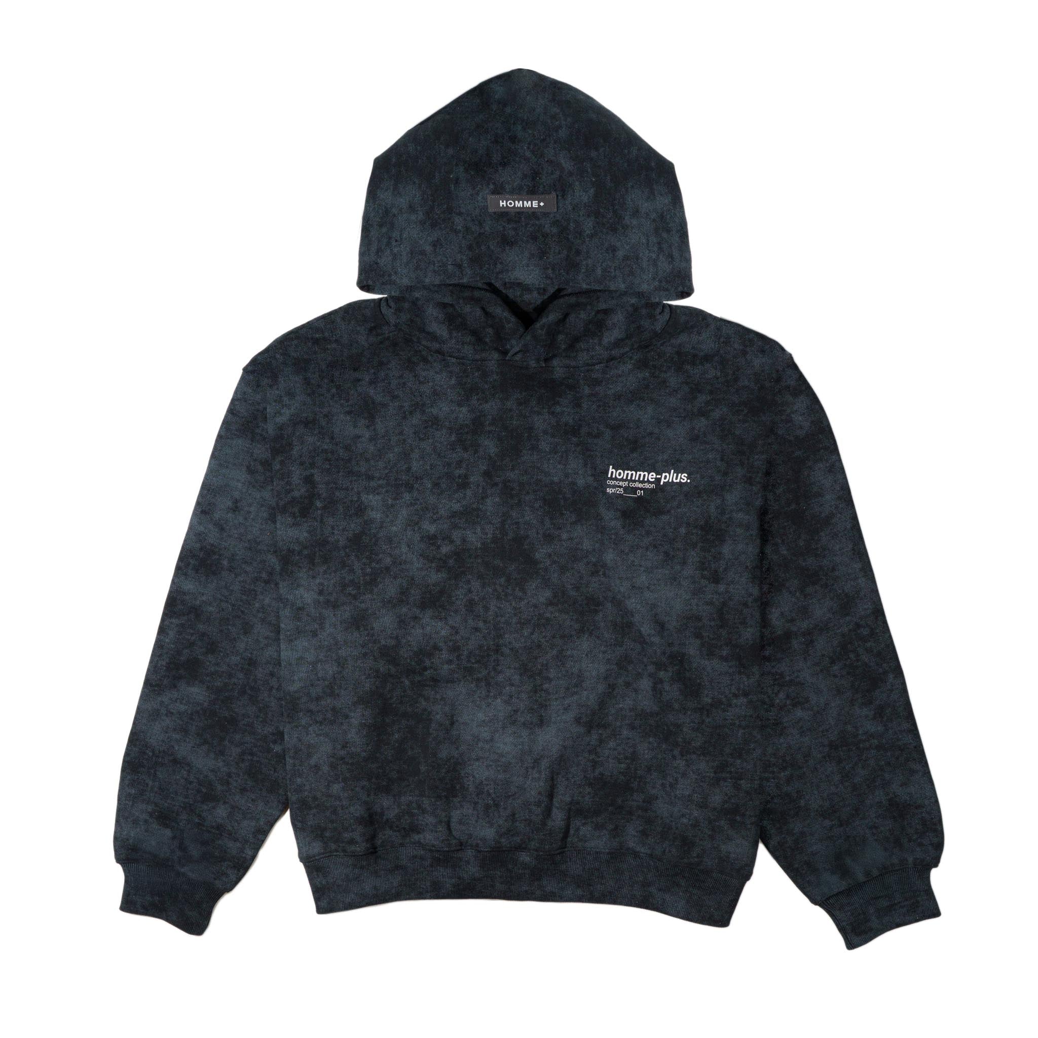 HOMME+ Stonewashed Hoodie Vintage Black