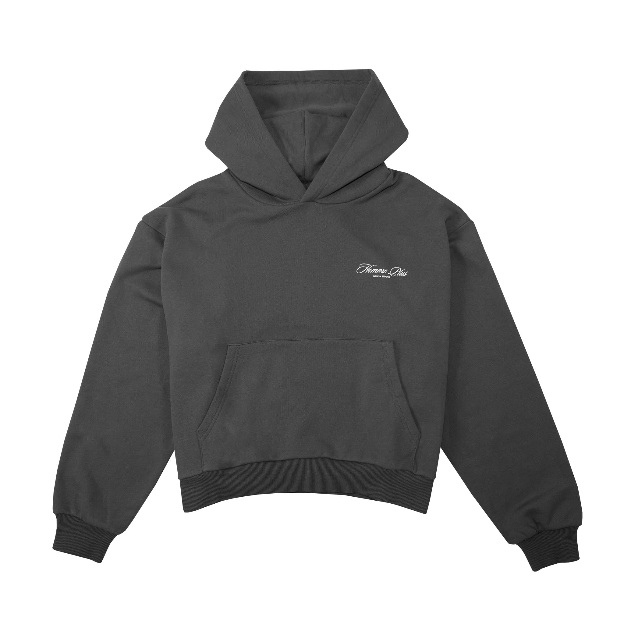 HOMME+ Script Hoodie Charcoal