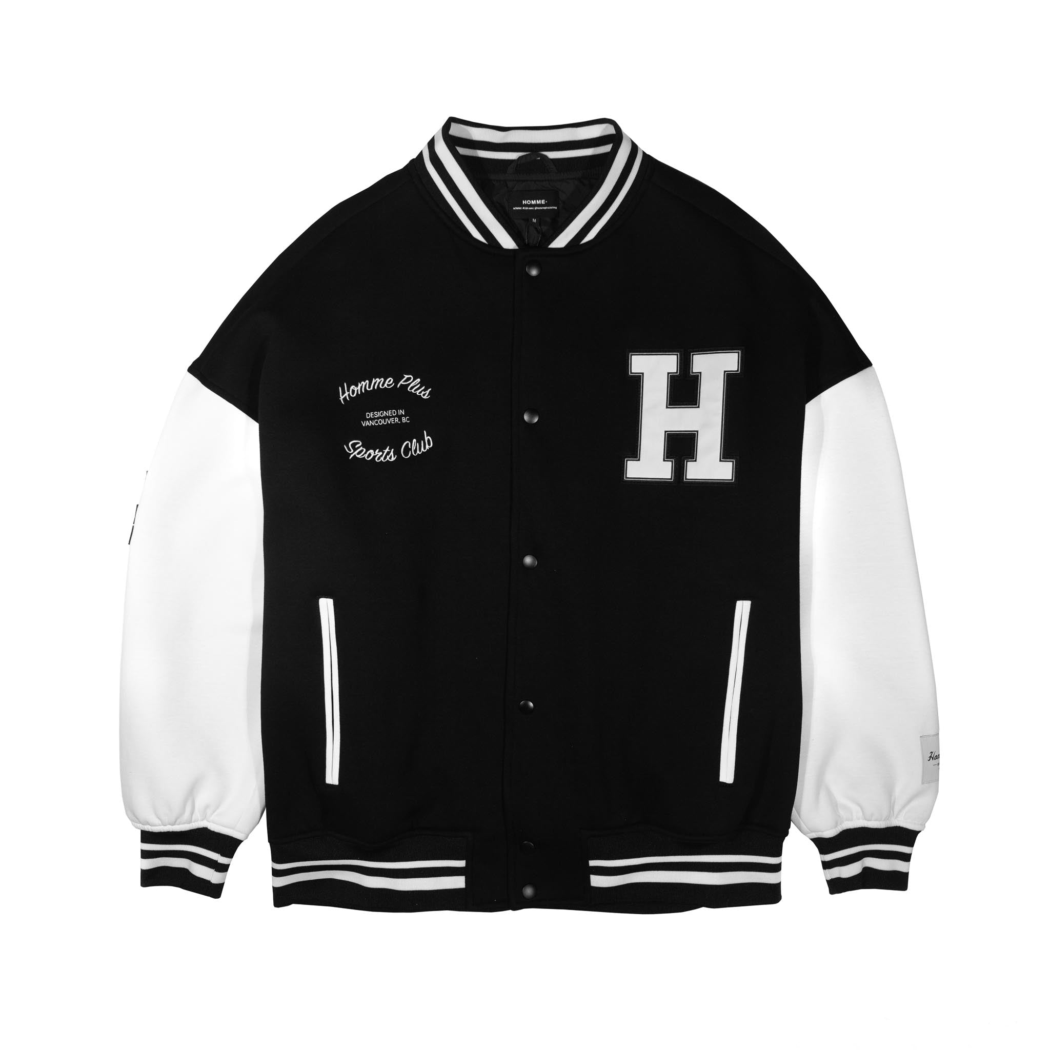 HOMME+ Varsity Jacket Black