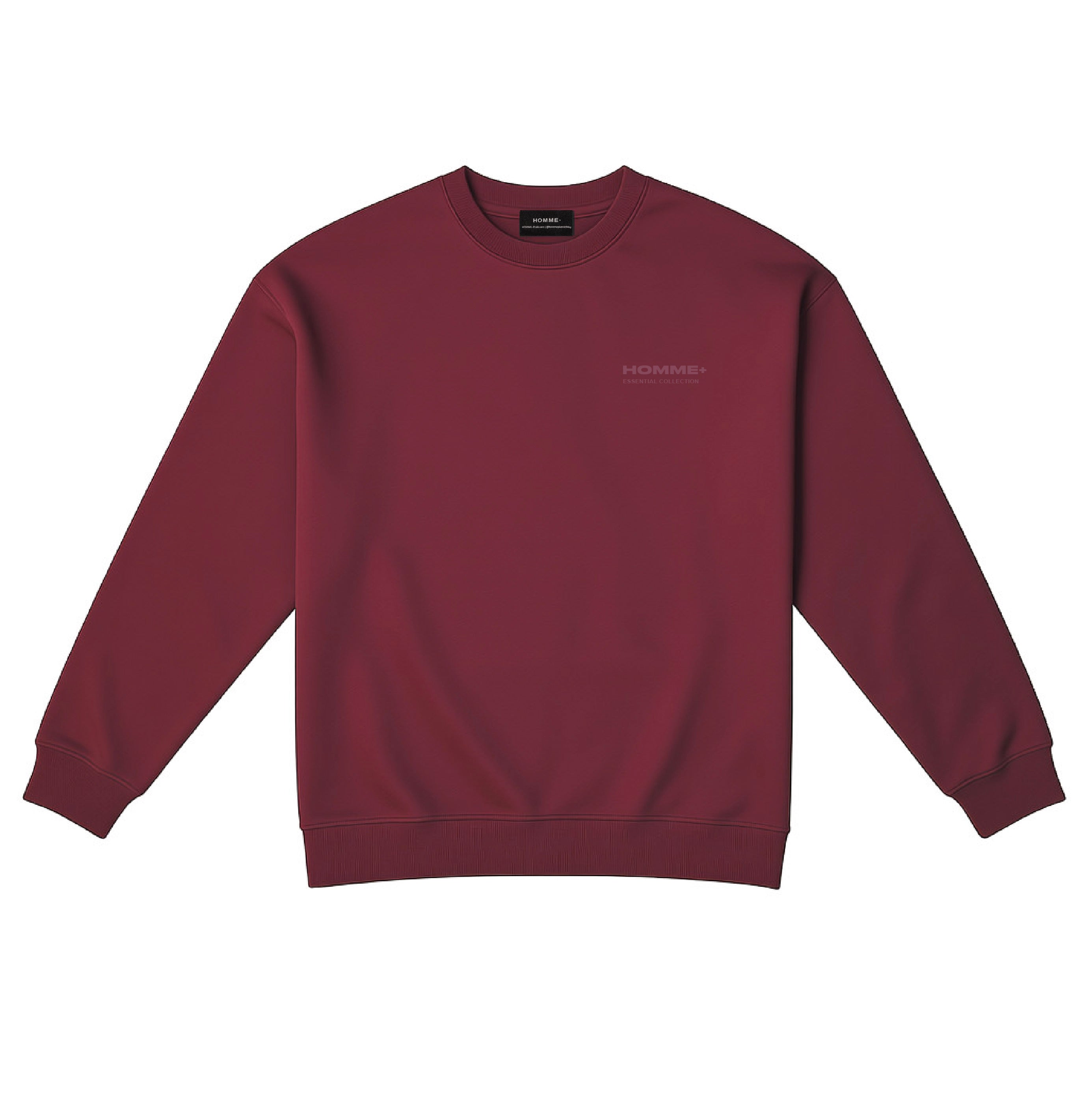 HOMME+ Fall Essential Crewneck Wine
