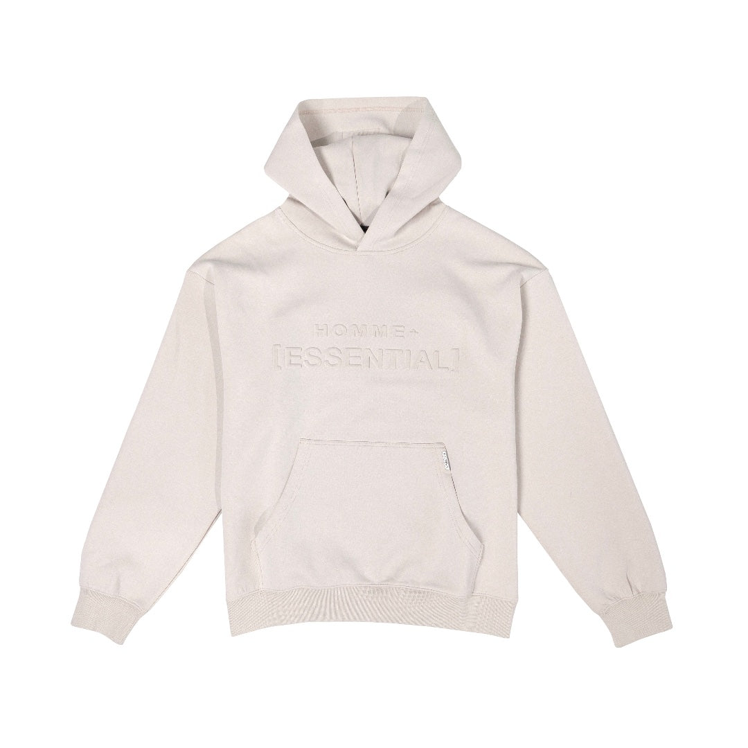 HOMME+ Raised Print Essential Hoodie Desert