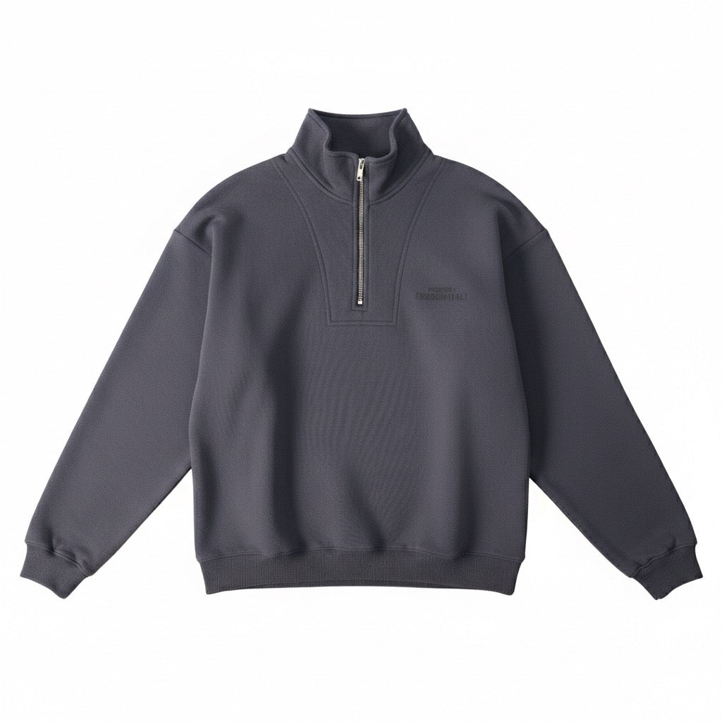 HOMME+ Essential 1/4 Zip Charcoal