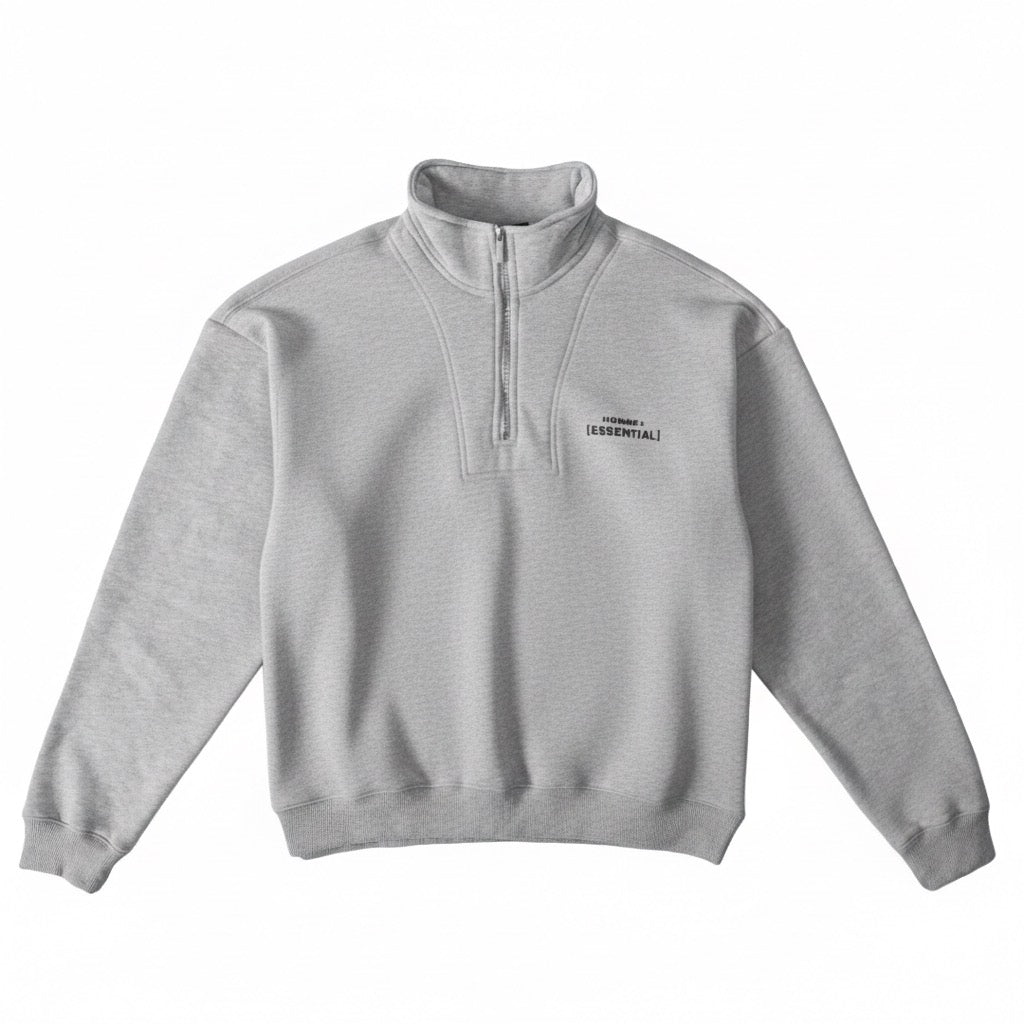 HOMME+ Essential 1/4 Zip Heather Grey