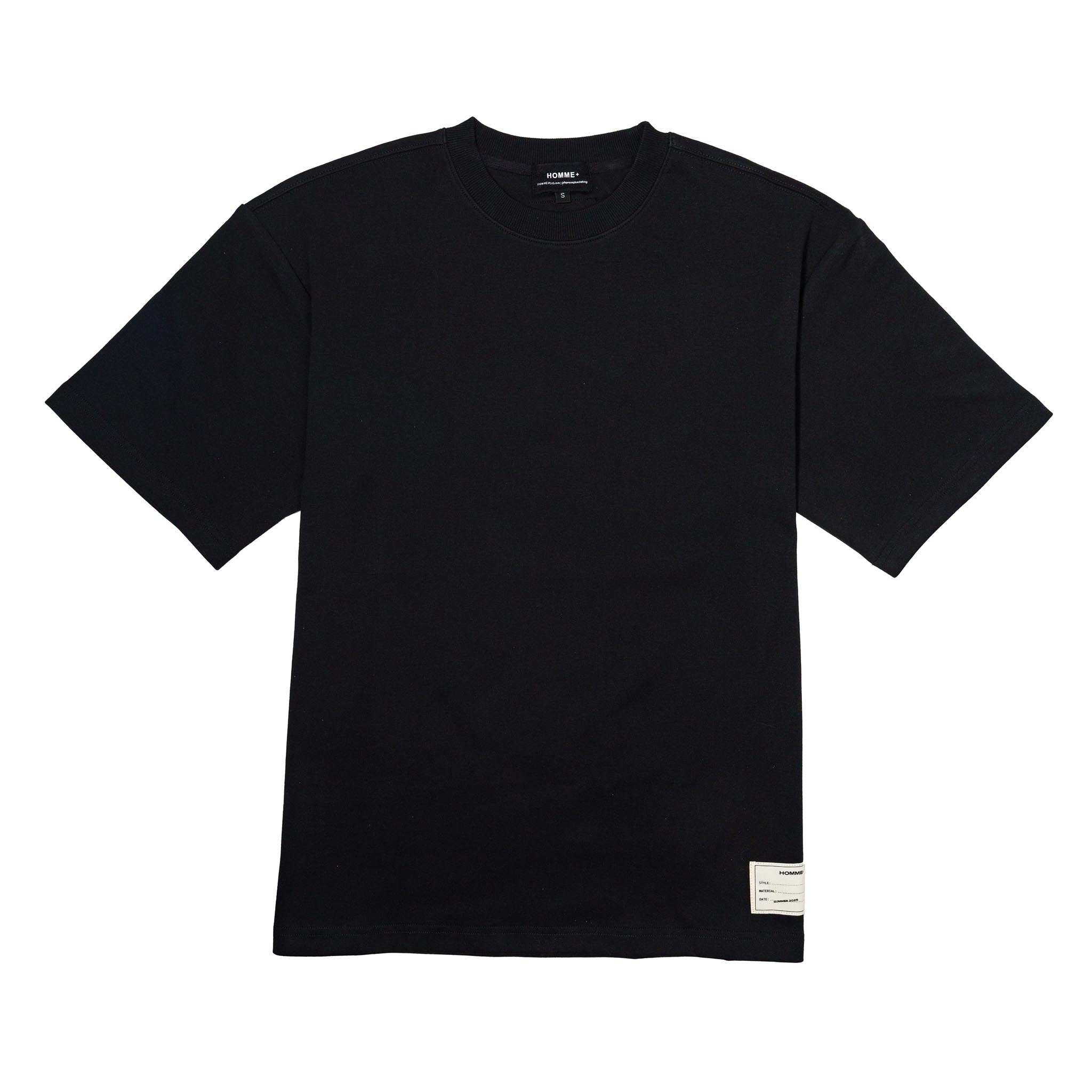 HOMME+ Woven Patch Tee Black