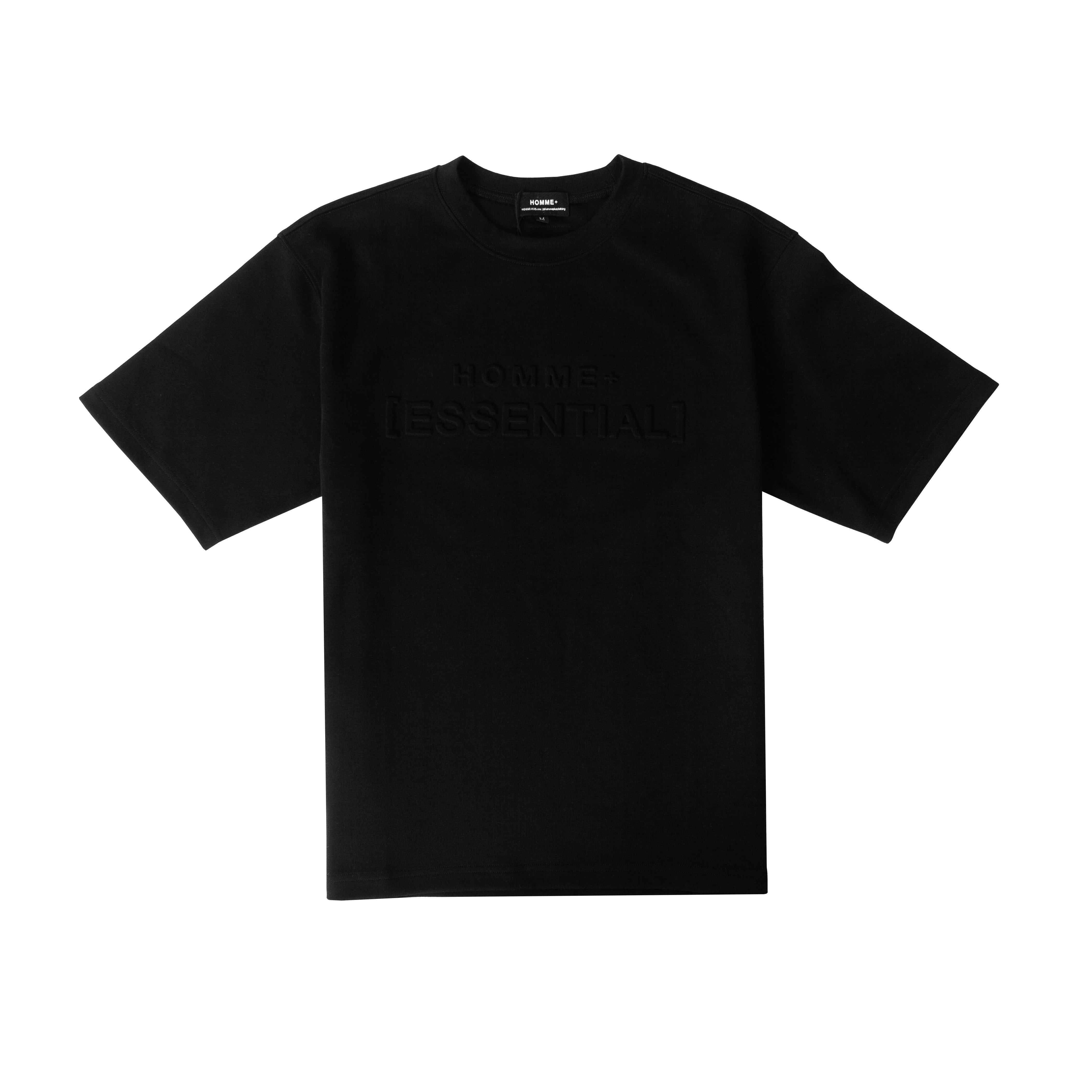 HOMME+ Essential Raised Print Tee Black