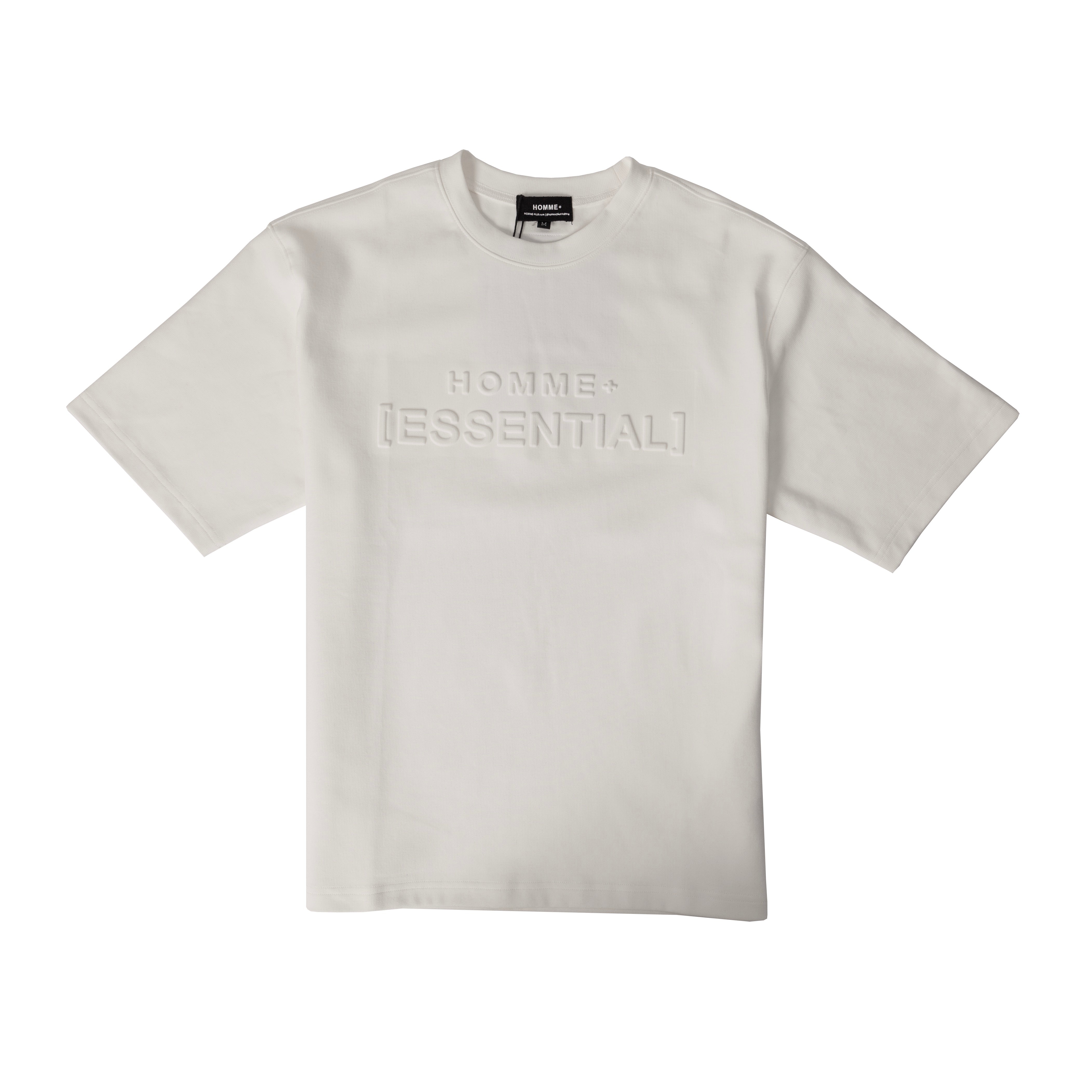 HOMME+ Essential Raised Print Tee White