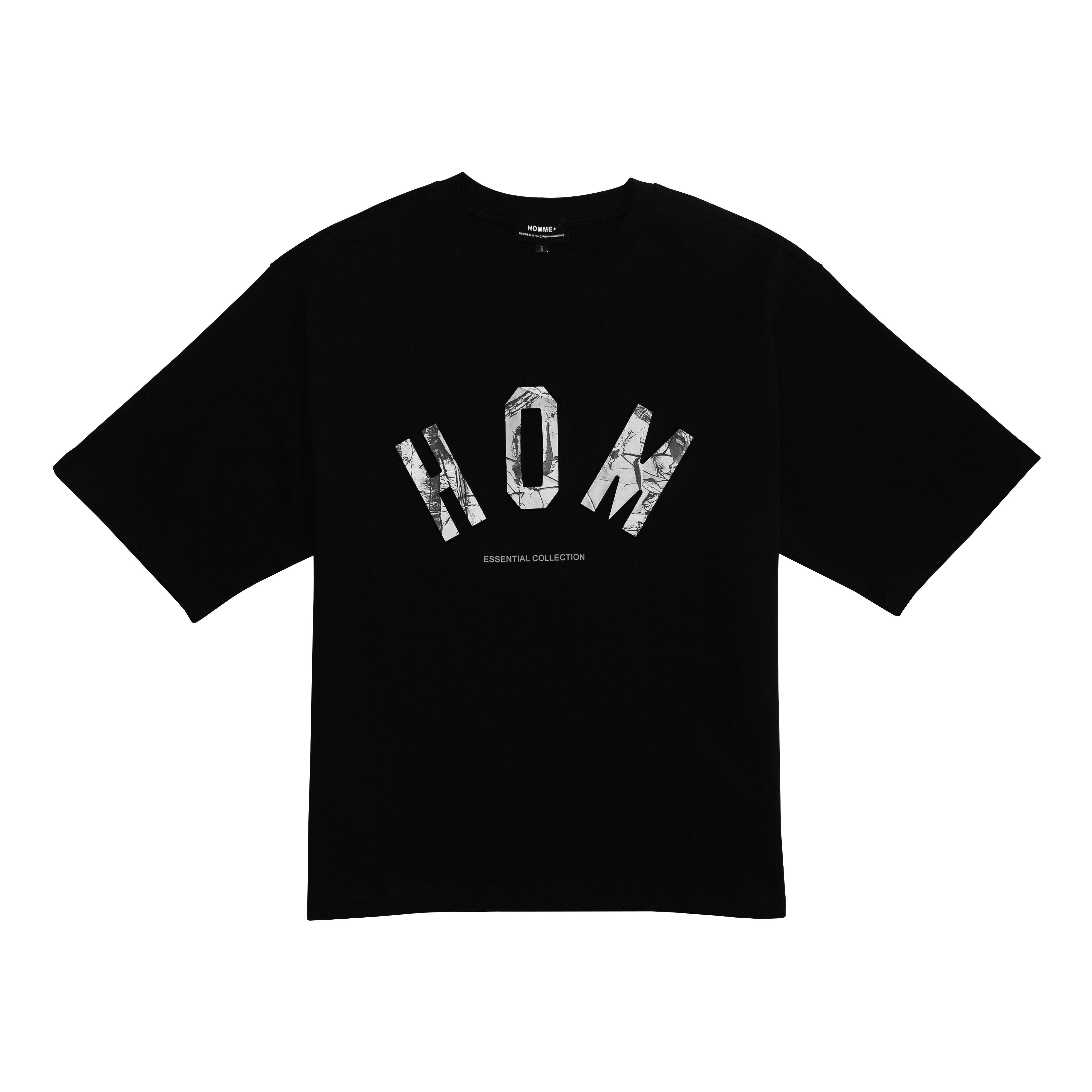 HOMME+ Raised Camo Print Tee Black