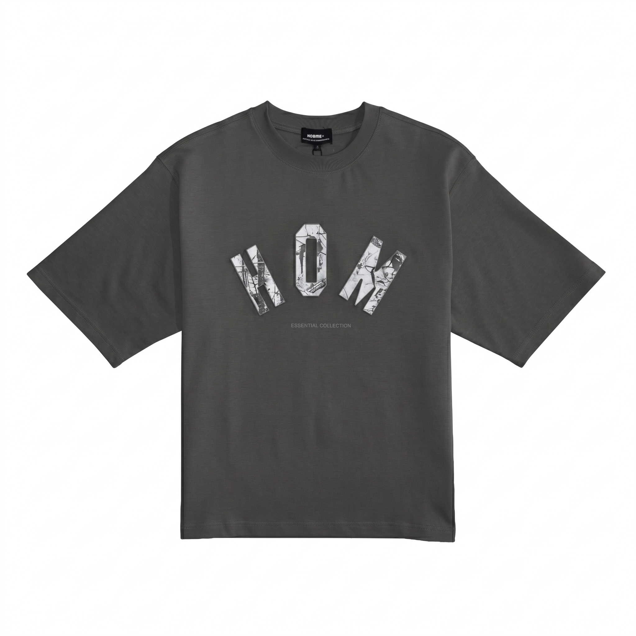 HOMME+ Raised Camo Print Tee Charcoal
