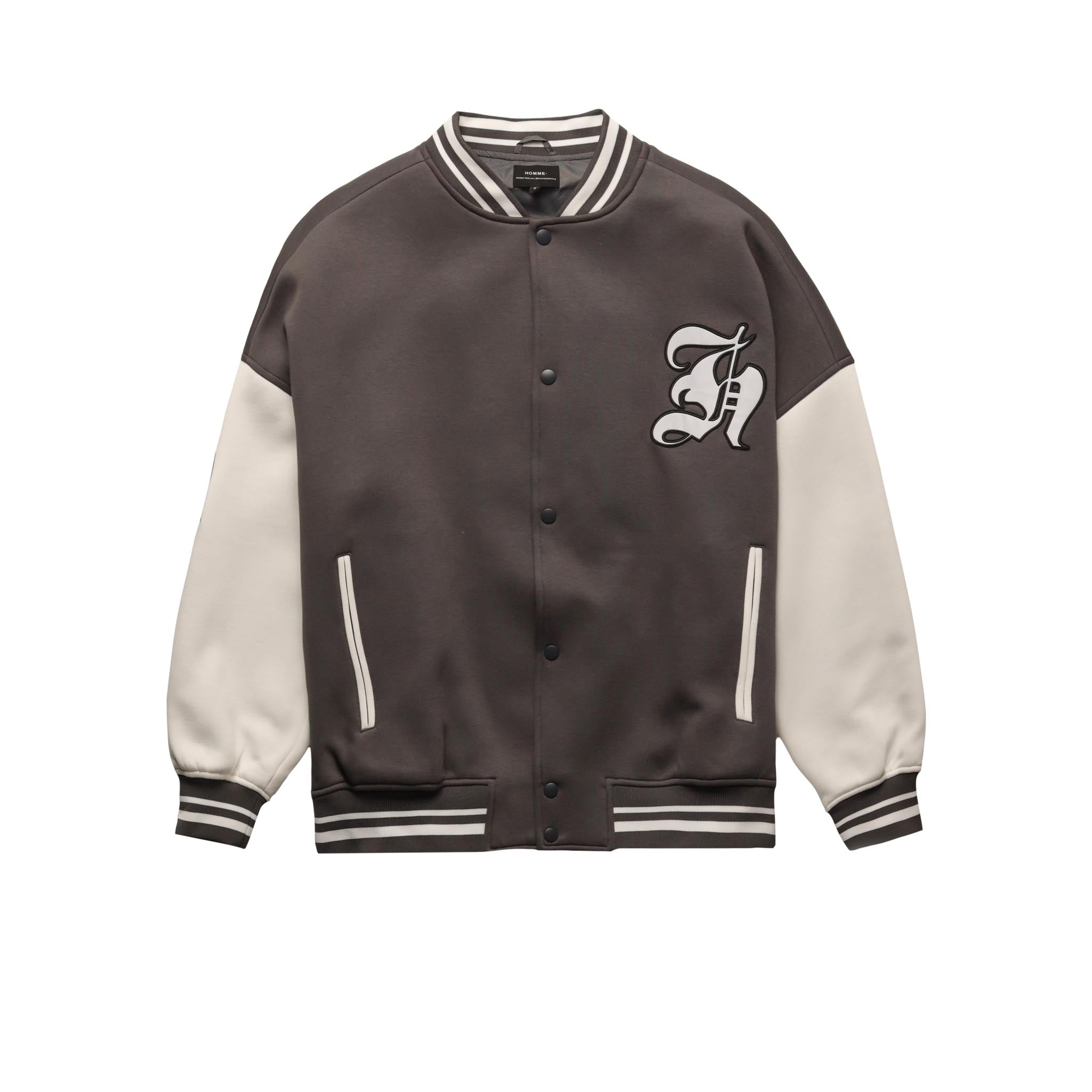 Knit Varsity Jacket Ash