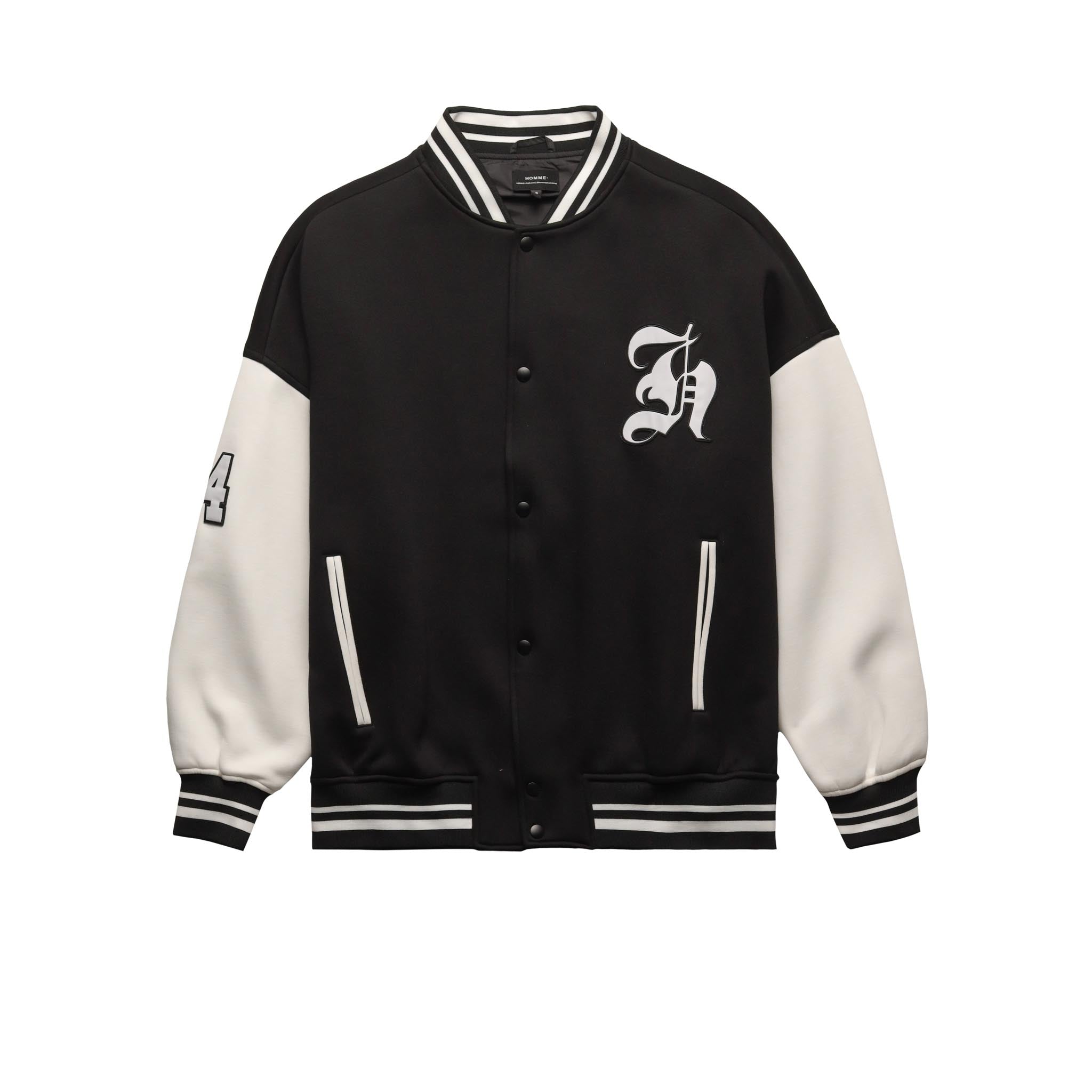 Knit Varsity Jacket Black