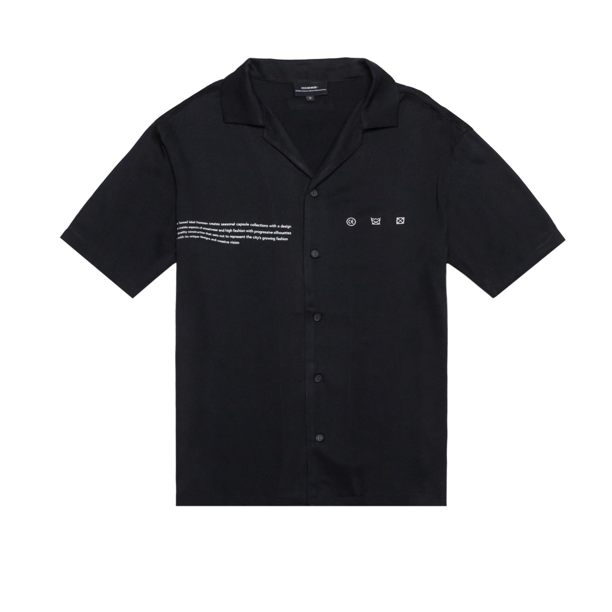 HOMME+ Loose Fitting Camp Shirt Black