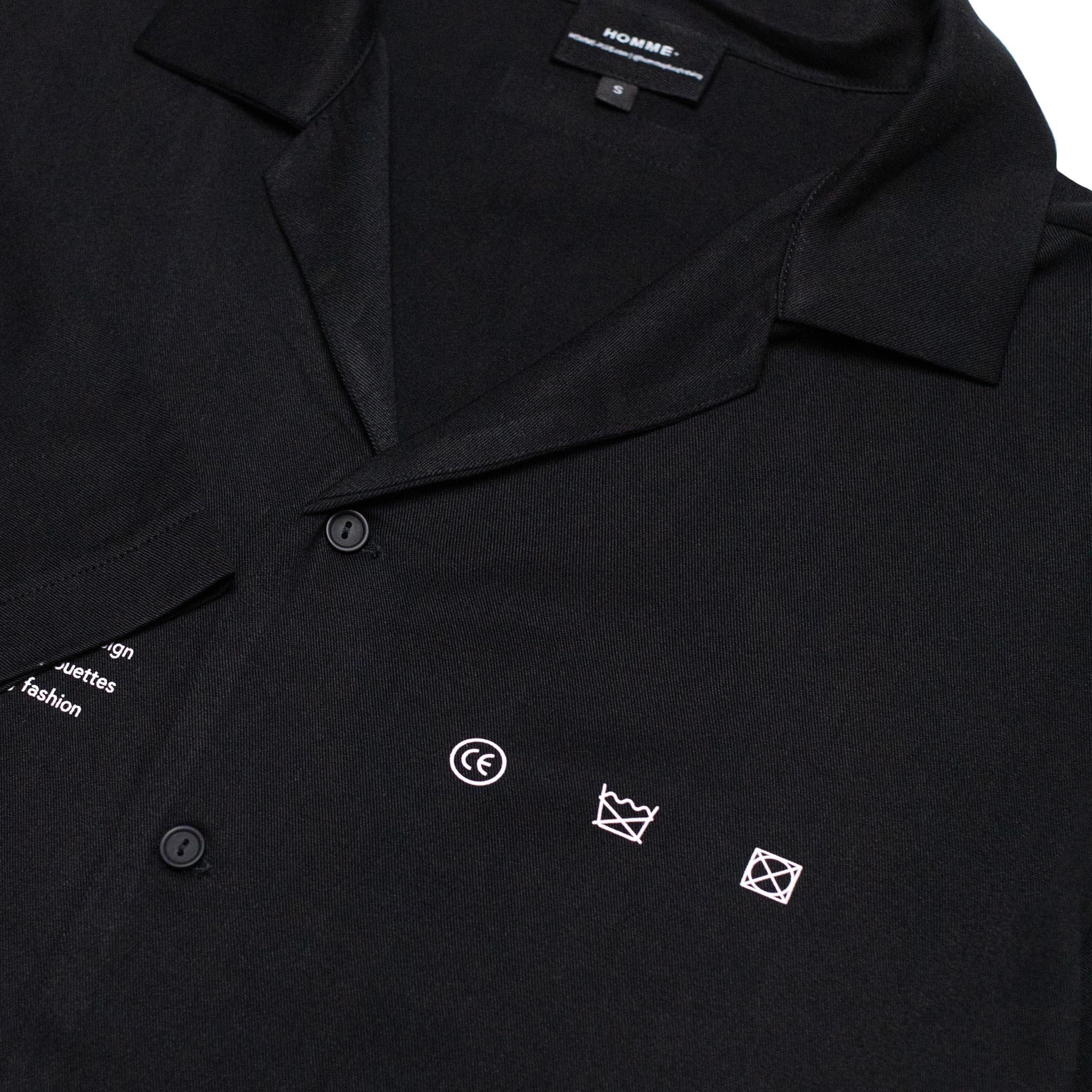 HOMME+ Loose Fitting Camp Shirt Black