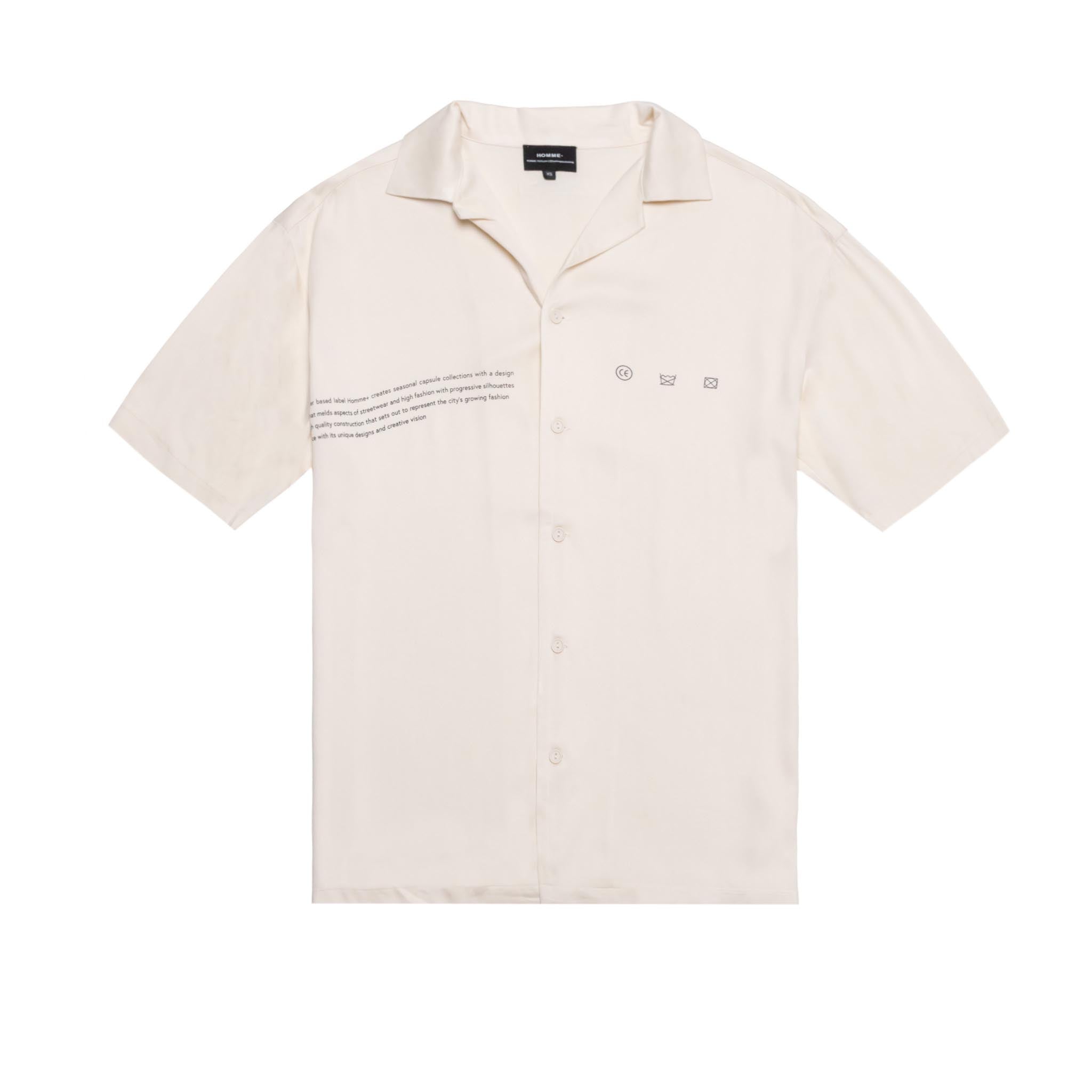 HOMME+ Loose Fitting Camp Shirt Off White