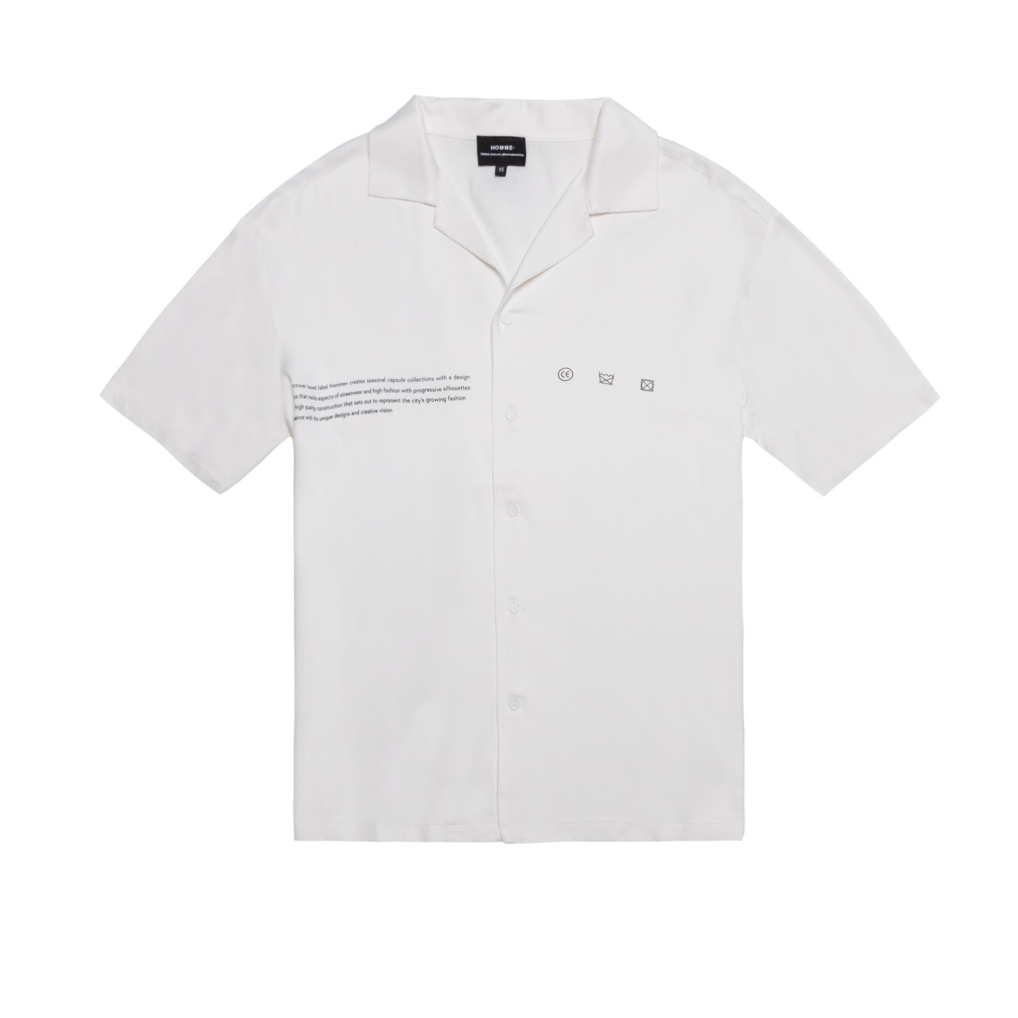 HOMME+ Loose Fitting Camp Shirt White