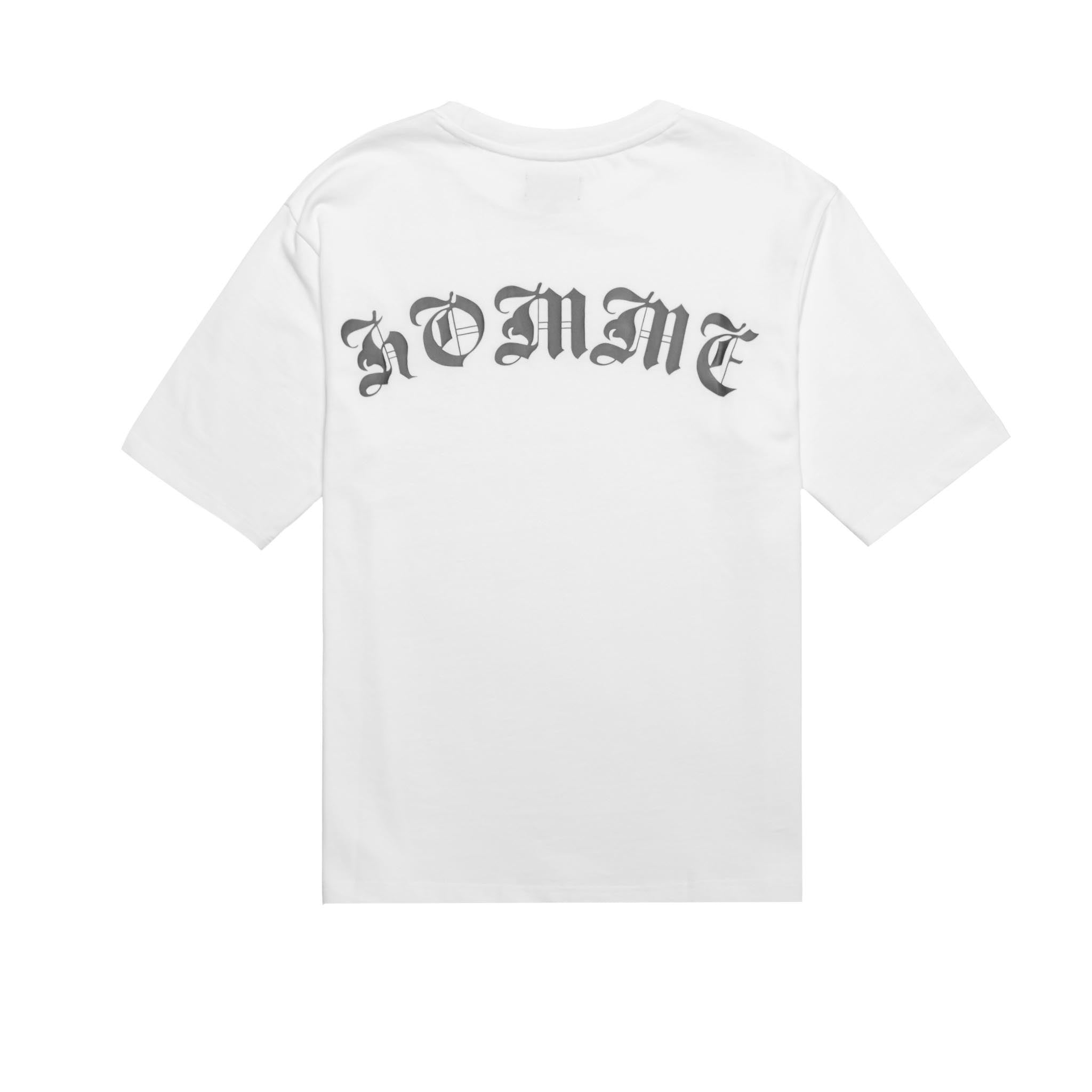 HOMME+ Old English Script Tee White
