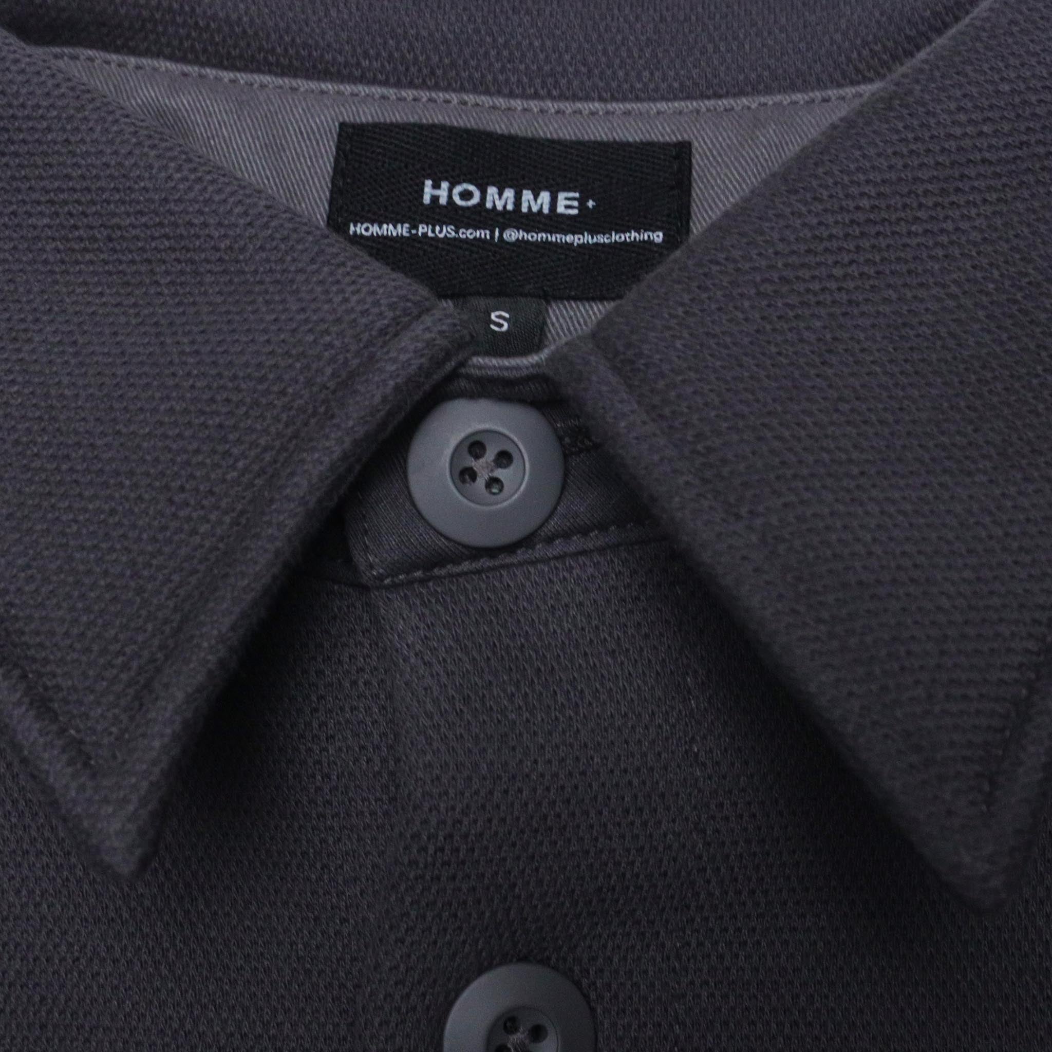 HOMME+ Oversized Fleece Shirt Jacket Charcoal