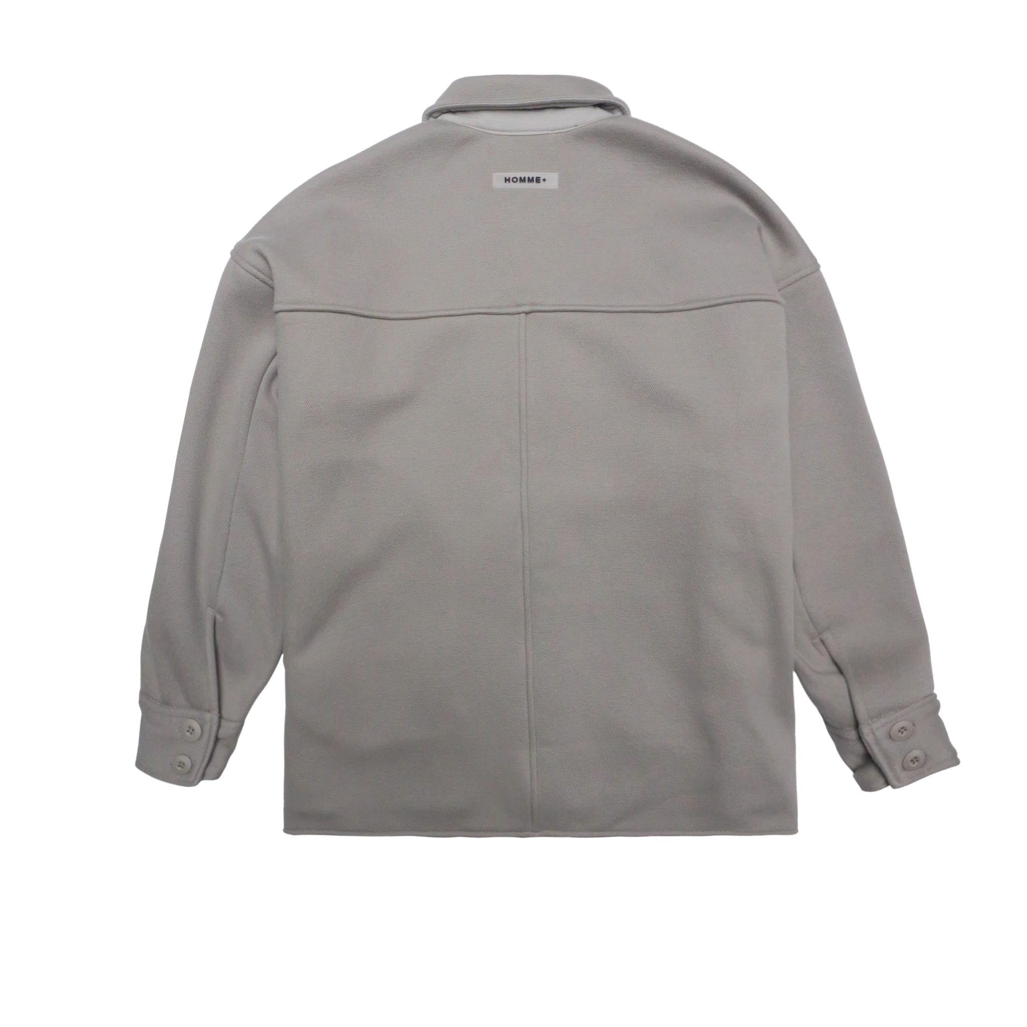 HOMME+ Oversized Fleece Shirt Jacket Taupe