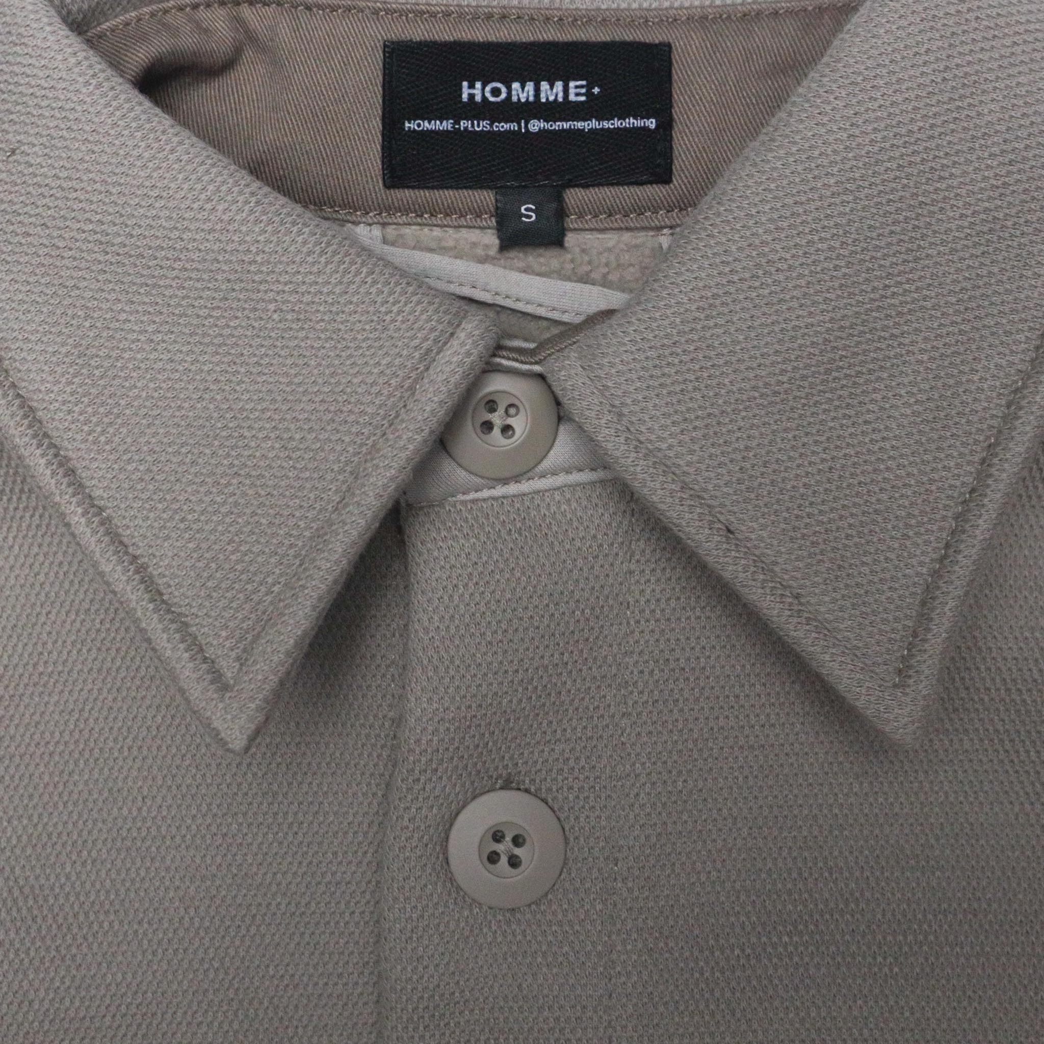 HOMME+ Oversized Fleece Shirt Jacket Taupe