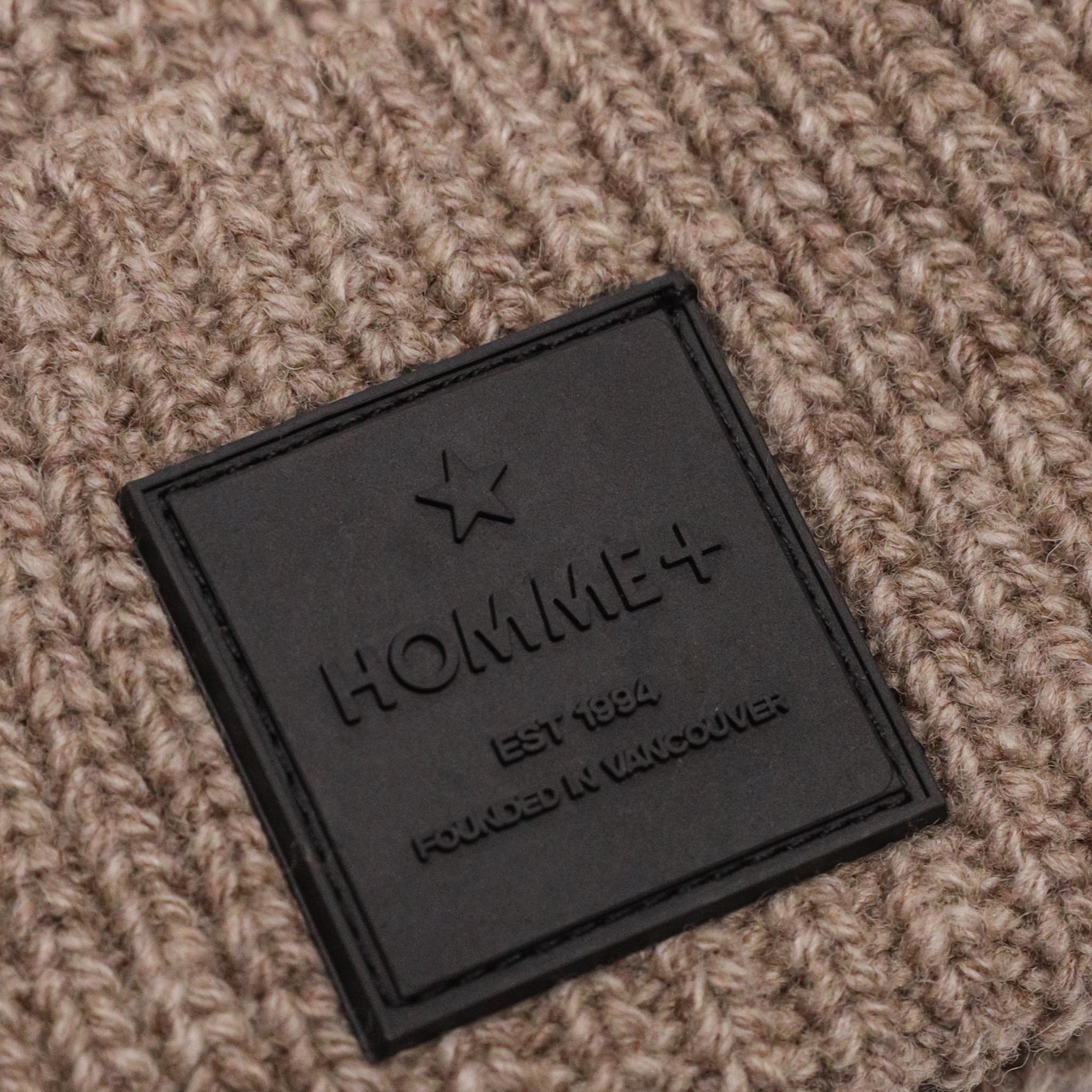 HOMME+ Patch Beanie Taupe