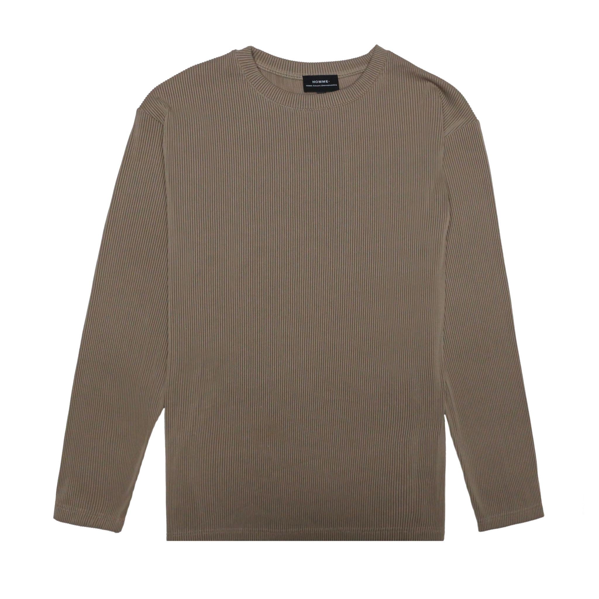 HOMME+ Pleating L/S Tee Clay