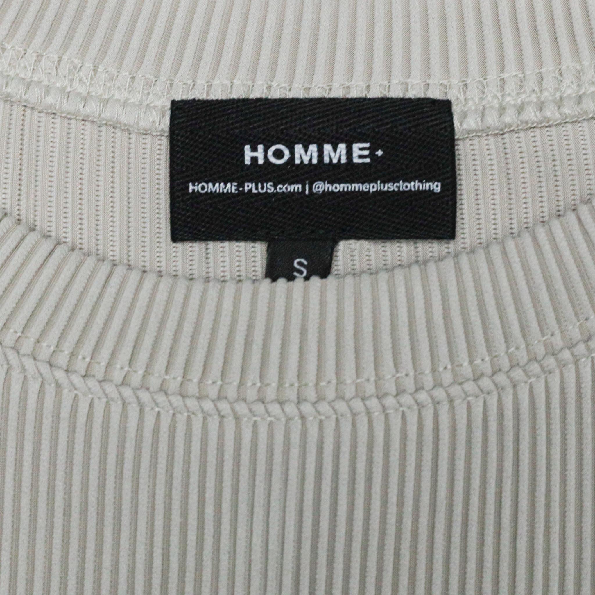 HOMME+ Pleating L/S Tee Light Taupe