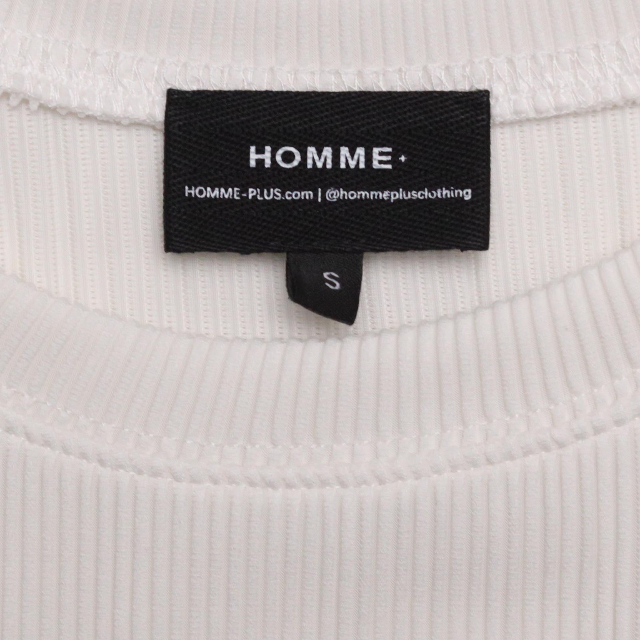 HOMME+ Pleating Tee Off White