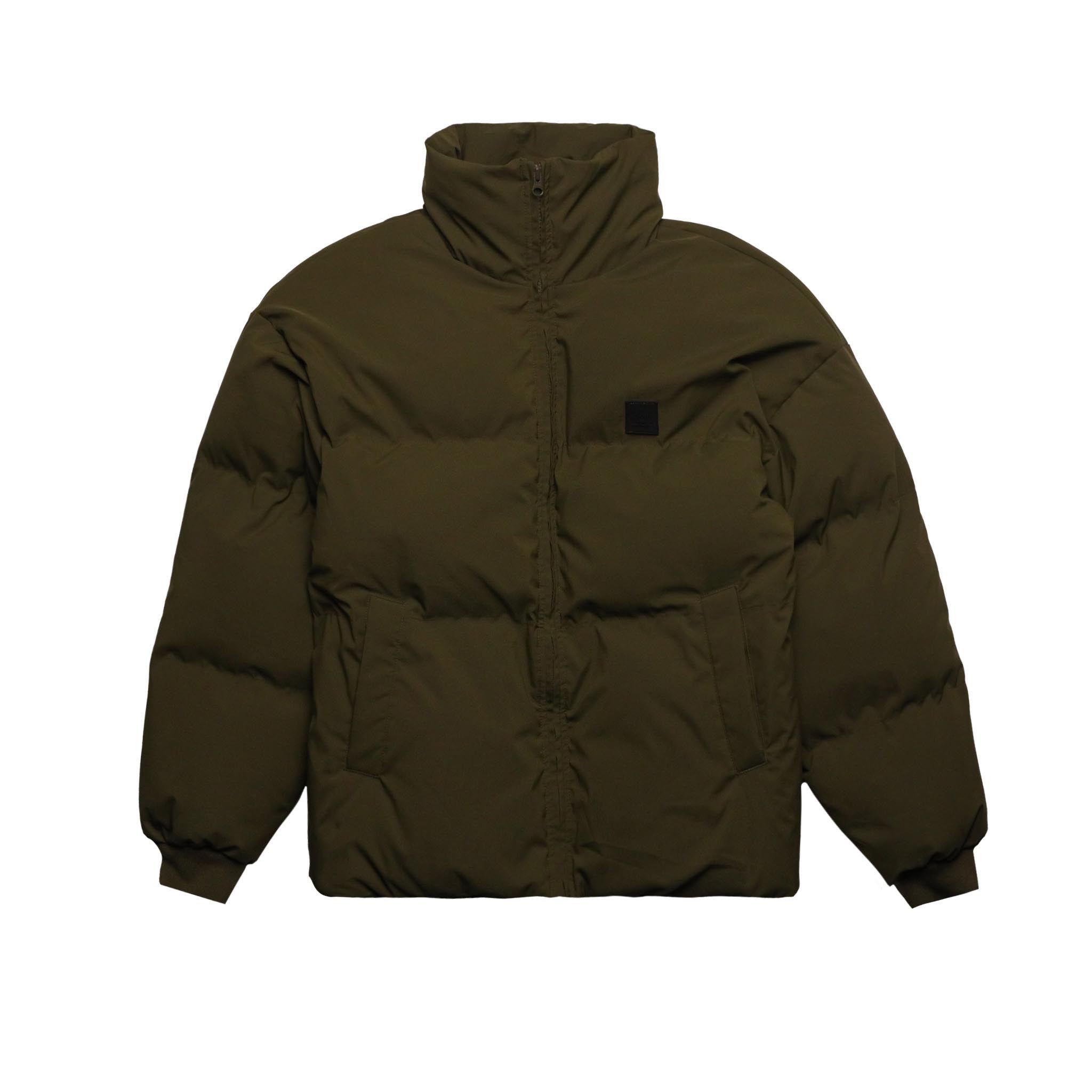 HOMME+ Rubber Patch Puffer Jacket Army